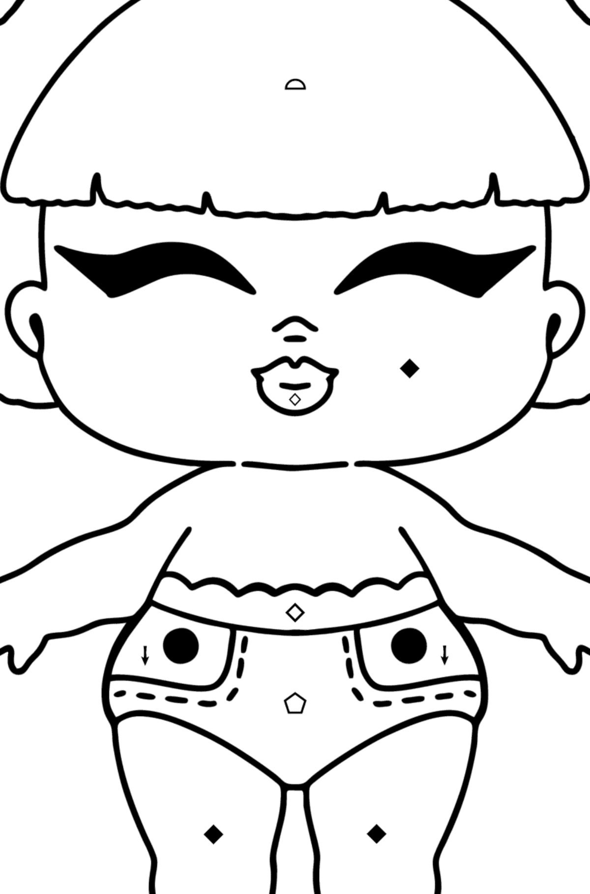 LOL Surprise Lil Pranksta coloring page - Coloring by Symbols and Geometric Shapes for Kids