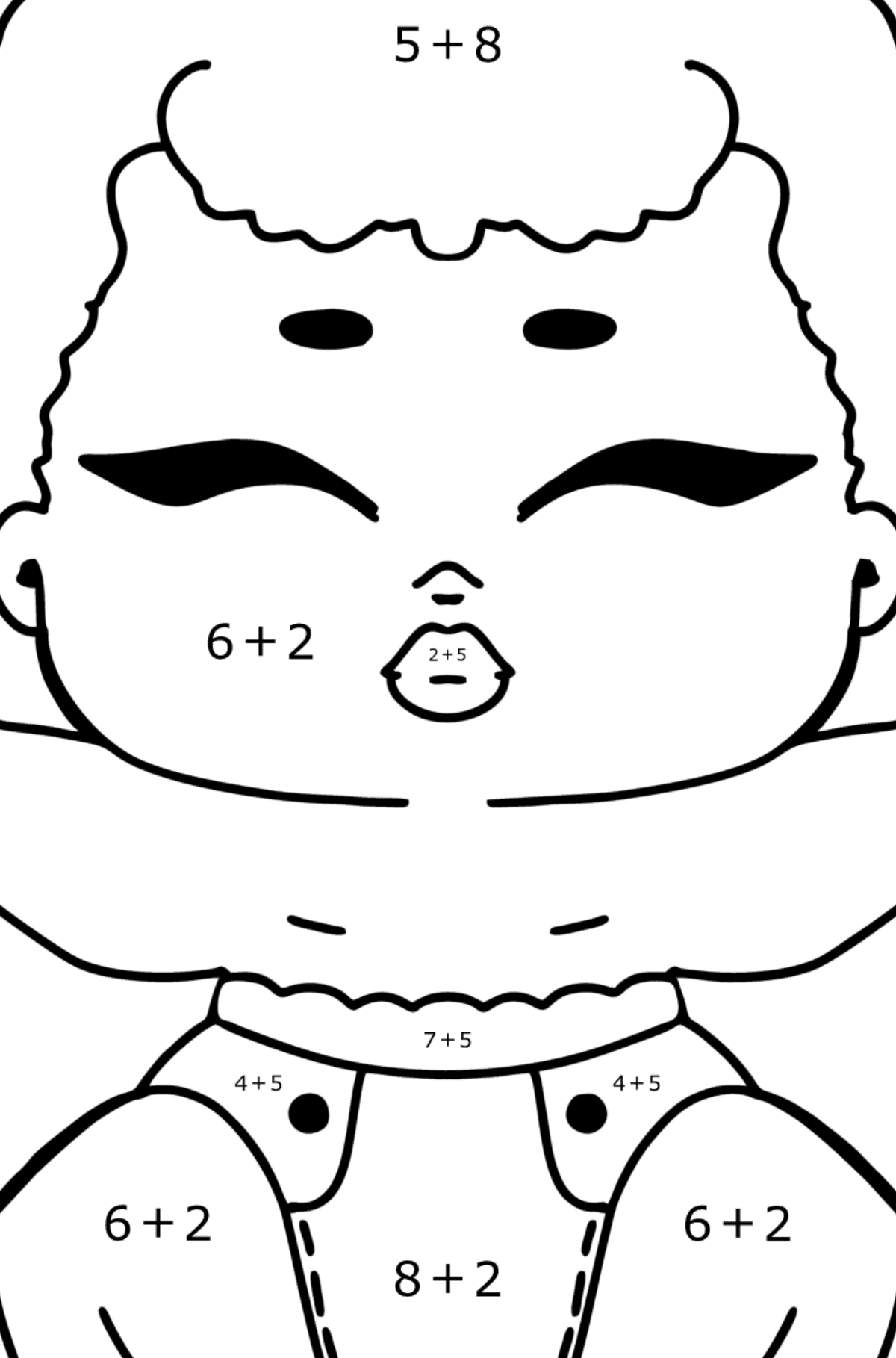 LOL Surprise Lil Sleeping B.B. coloring page - Math Coloring - Addition for Kids