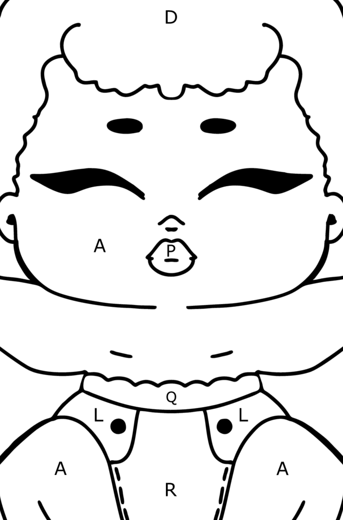 LOL Surprise Lil Sleeping B.B. coloring page - Coloring by Letters for Kids