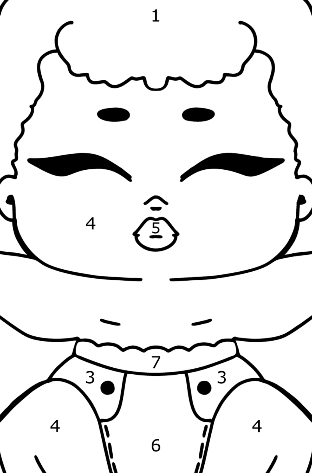 LOL Surprise Lil Sleeping B.B. coloring page - Coloring by Numbers for Kids