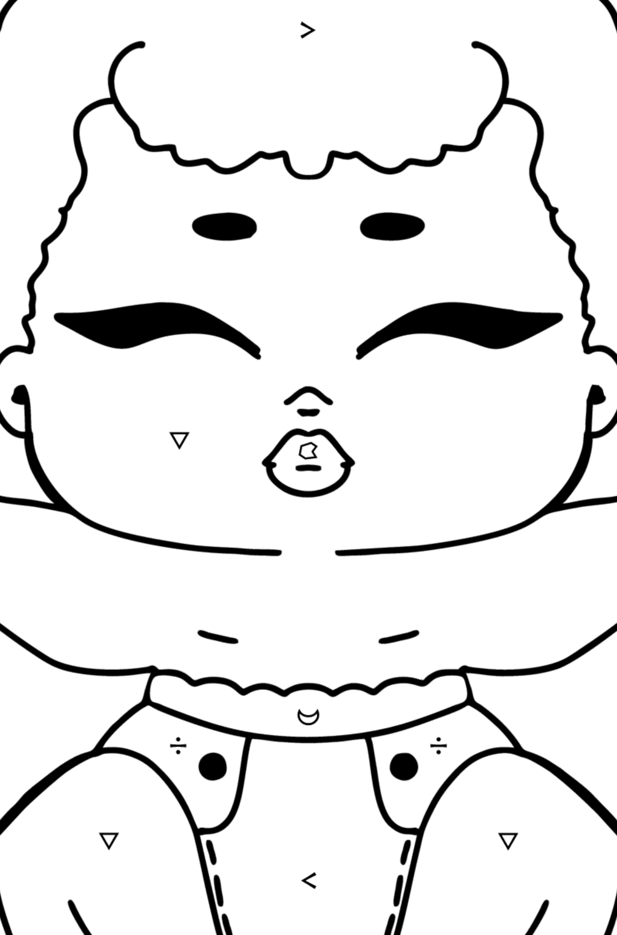 LOL Surprise Lil Sleeping B.B. coloring page - Coloring by Symbols and Geometric Shapes for Kids