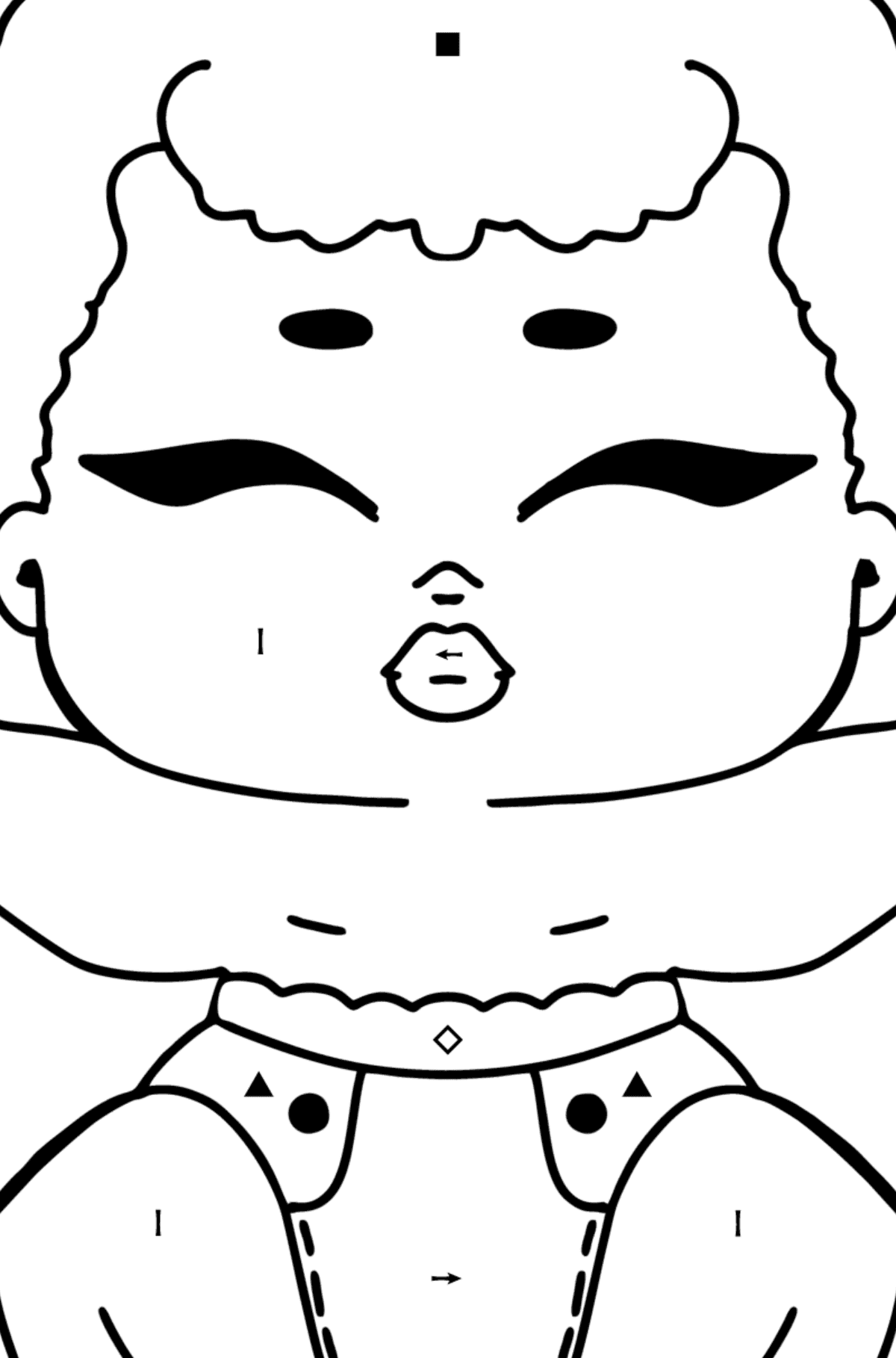 LOL Surprise Lil Sleeping B.B. coloring page - Coloring by Symbols for Kids