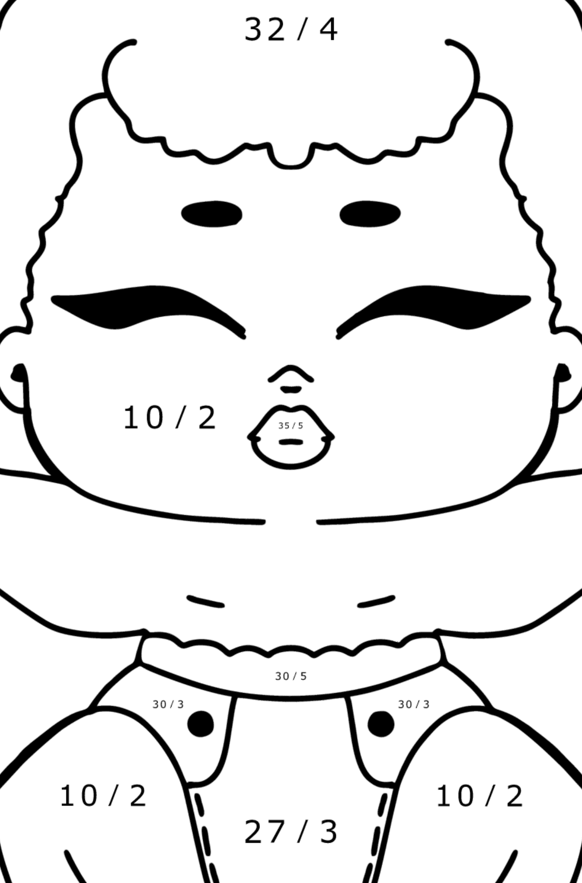 LOL Surprise Lil Sleeping B.B. coloring page - Math Coloring - Division for Kids