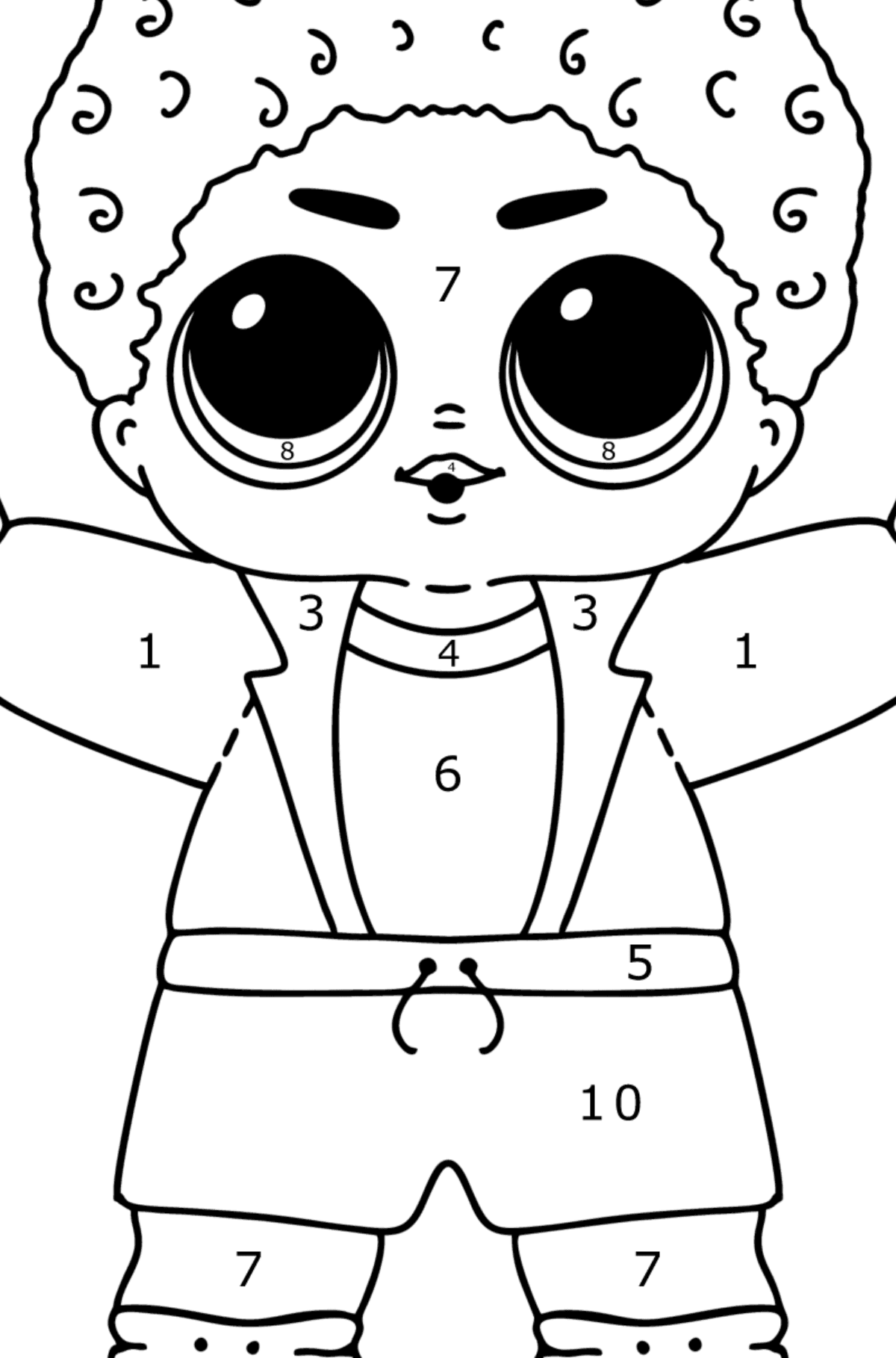 Coloring page LOL boy King - Coloring by Numbers for Kids