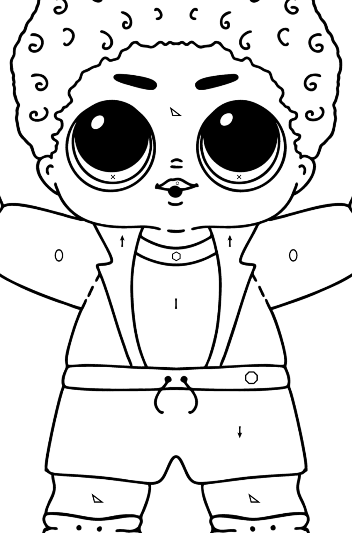 Coloring page LOL boy King - Coloring by Symbols and Geometric Shapes for Kids