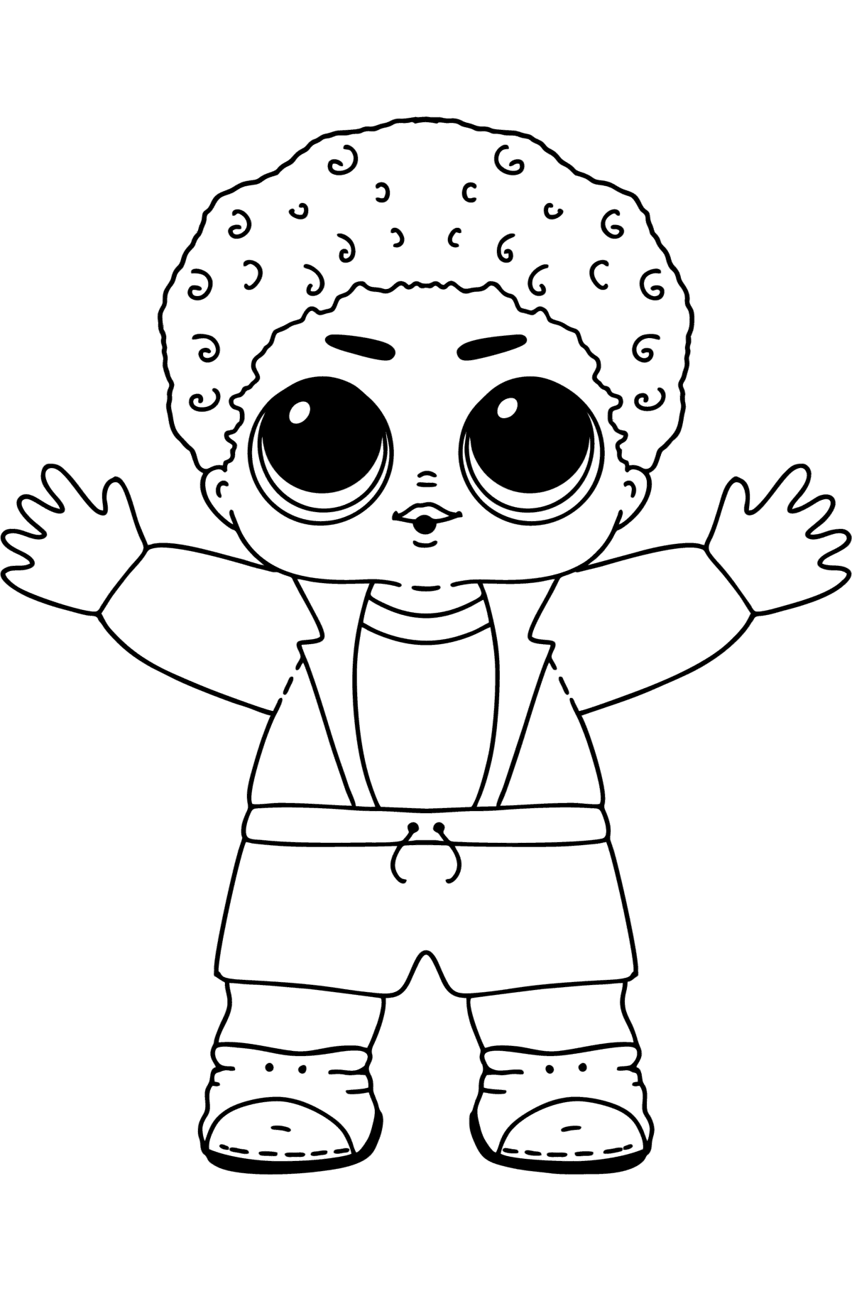 Tegning til farvning Dukke Boy King de LOL - Tegninger til farvelægning for børn