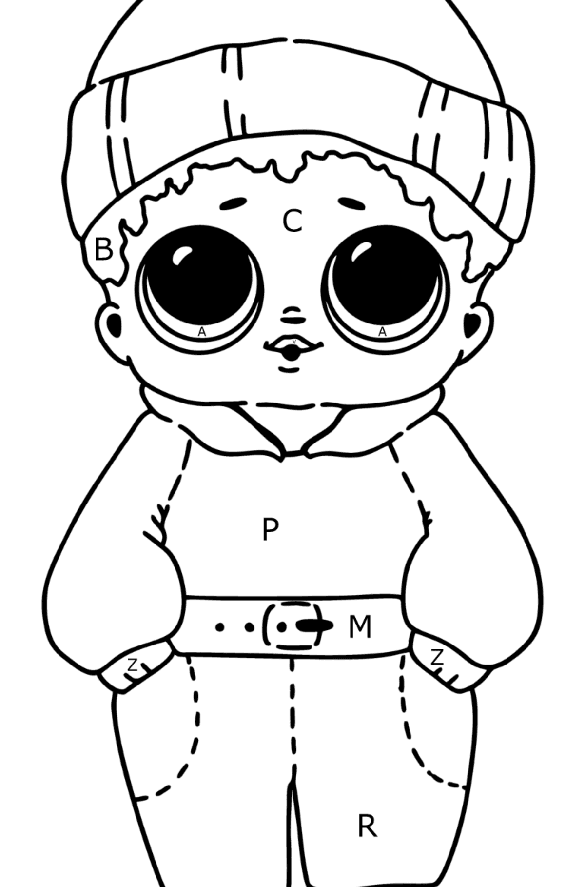 Coloring page LOL boy Sunny - Coloring by Letters for Kids