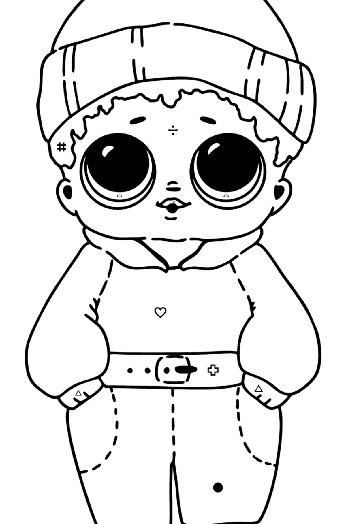Coloring page LOL boy Sunny - Coloring by Symbols and Geometric Shapes for Kids