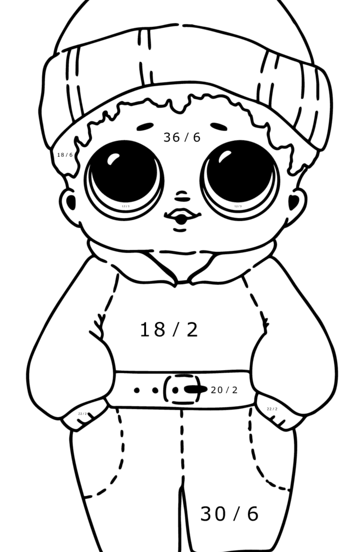 Coloring page LOL boy Sunny - Math Coloring - Division for Kids