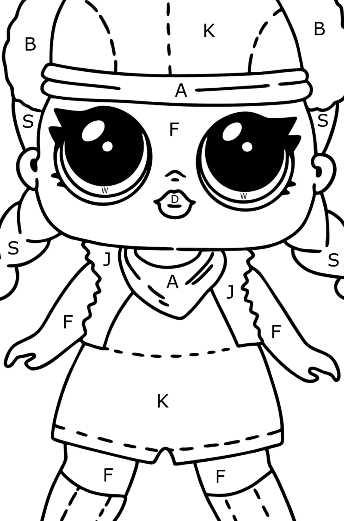 LOL Surprise Brrr B.B. coloring page - Coloring by Letters for Kids