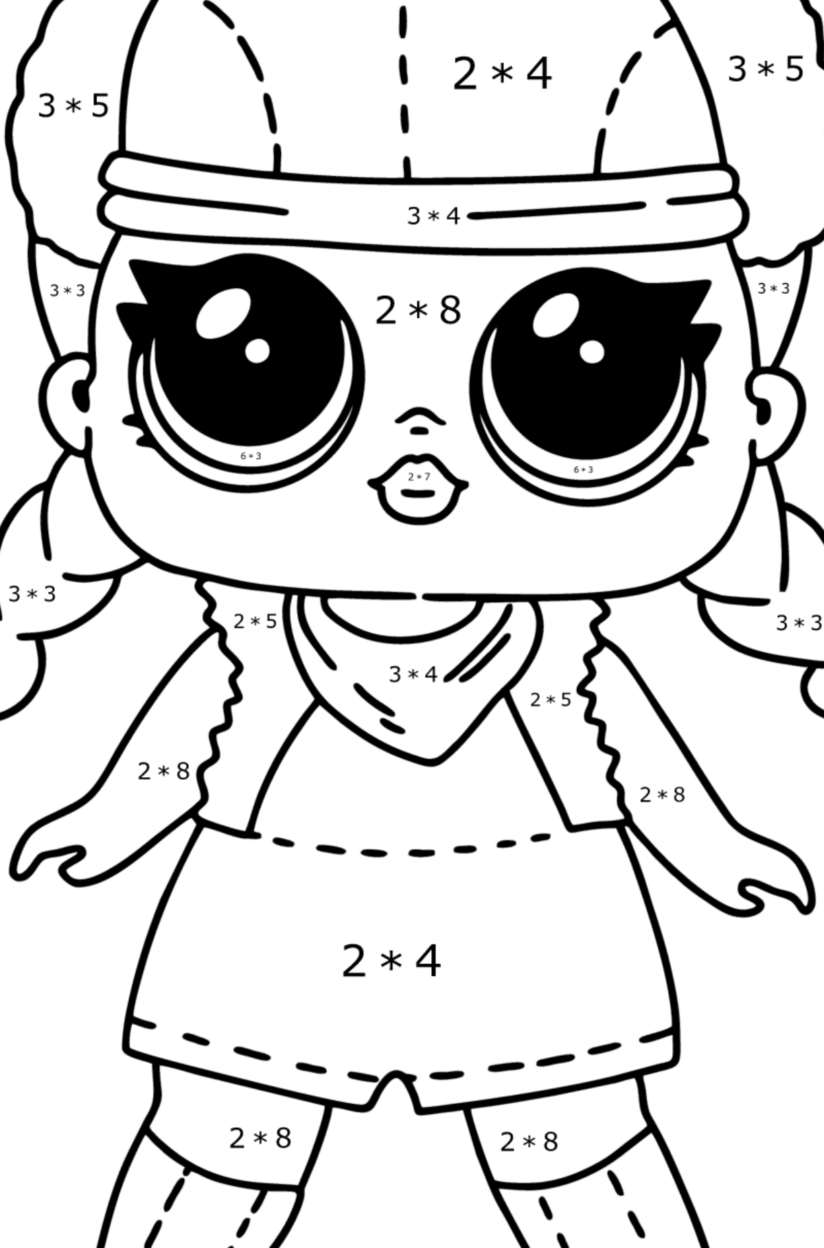 LOL Surprise Brrr B.B. coloring page - Math Coloring - Multiplication for Kids