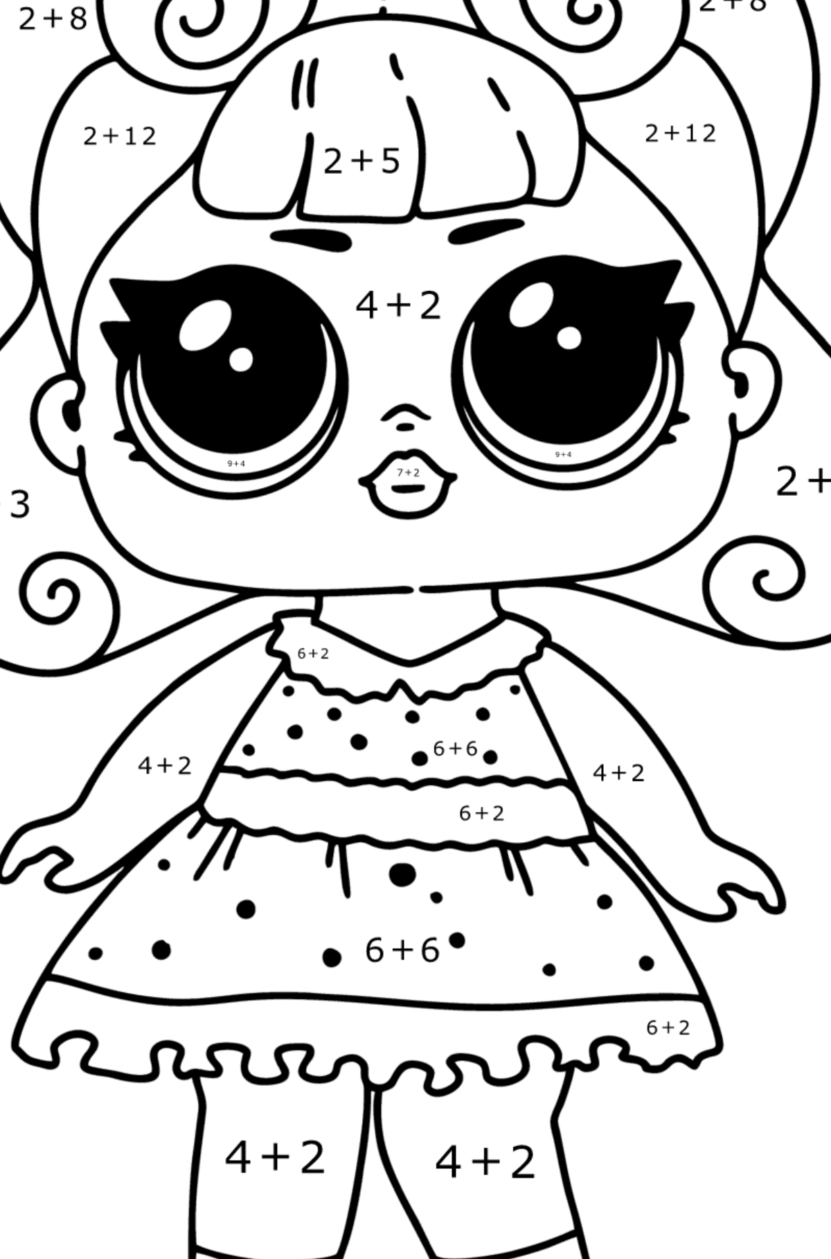 LOL Surprise Jitterbug coloring page - Math Coloring - Addition for Kids