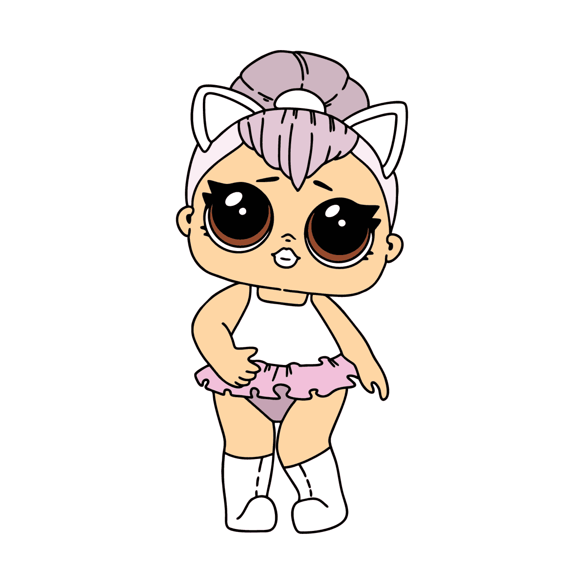 Pintar Desenho de LOL Surprise Kitty Queen LIL Sis LOL Pet