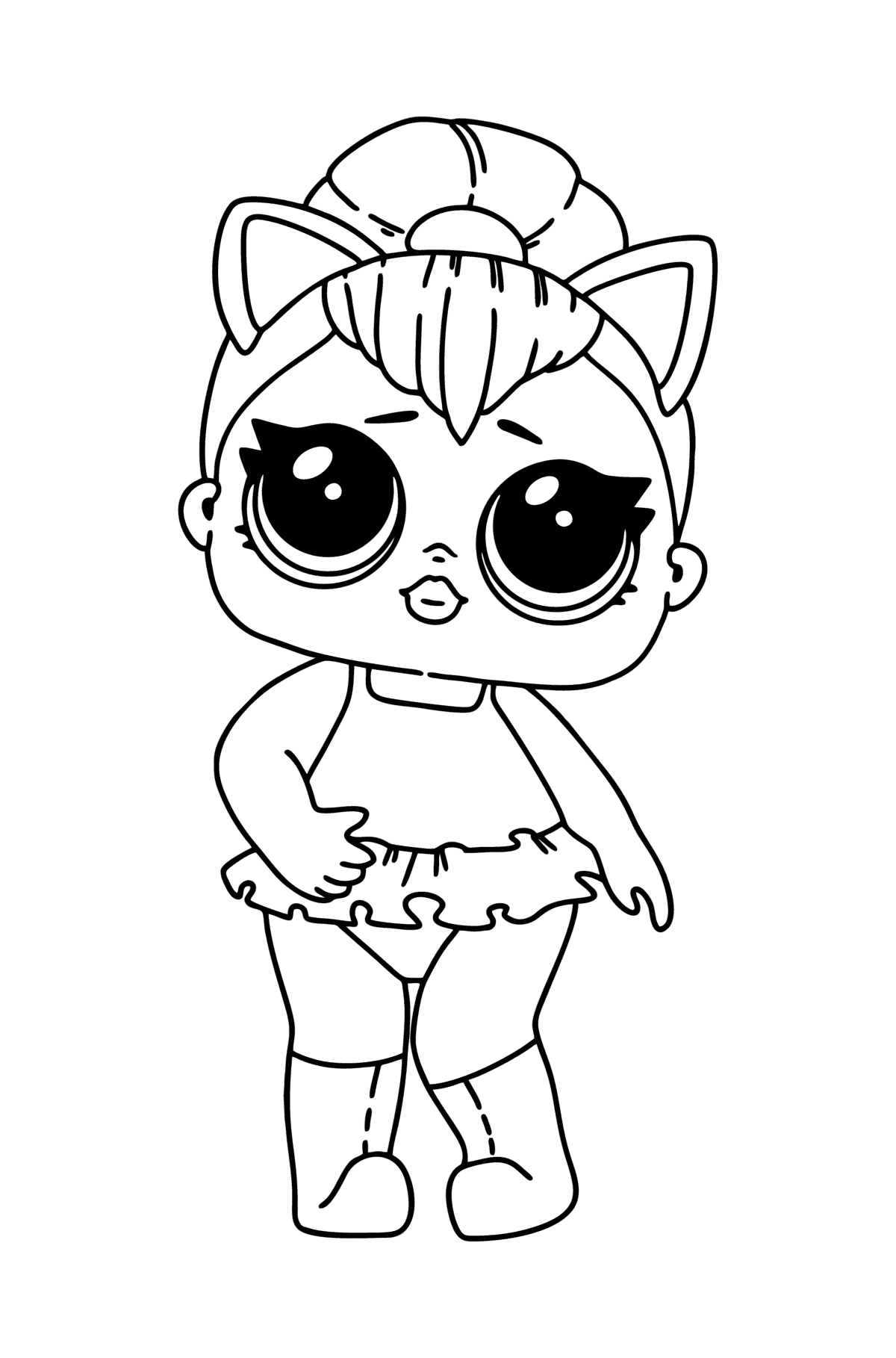 Tegning til farvning LOL Surprise Kitty Queen - Tegninger til farvelægning for børn