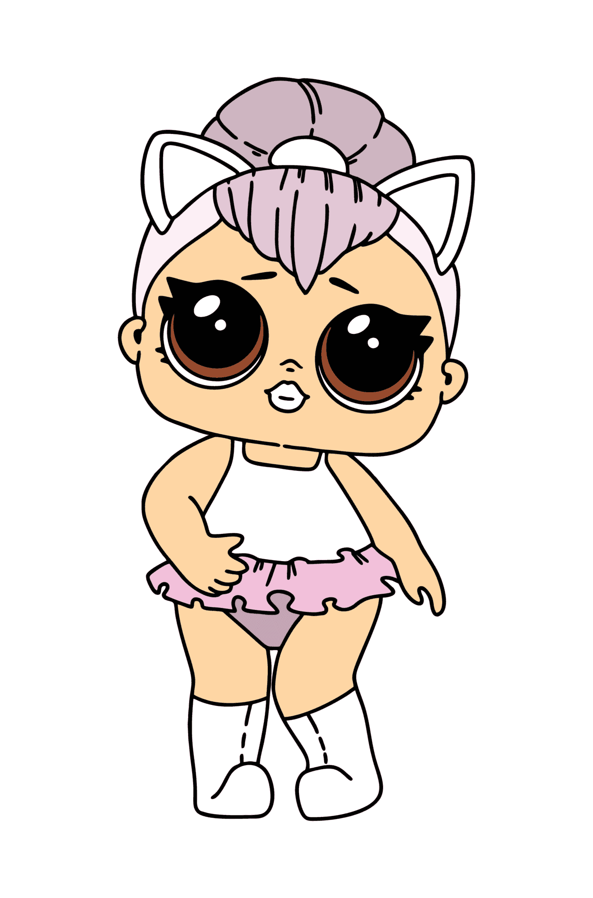 Раскраска Кукла ЛОЛ Сюрприз Kitty Queen - Картинки для Детей