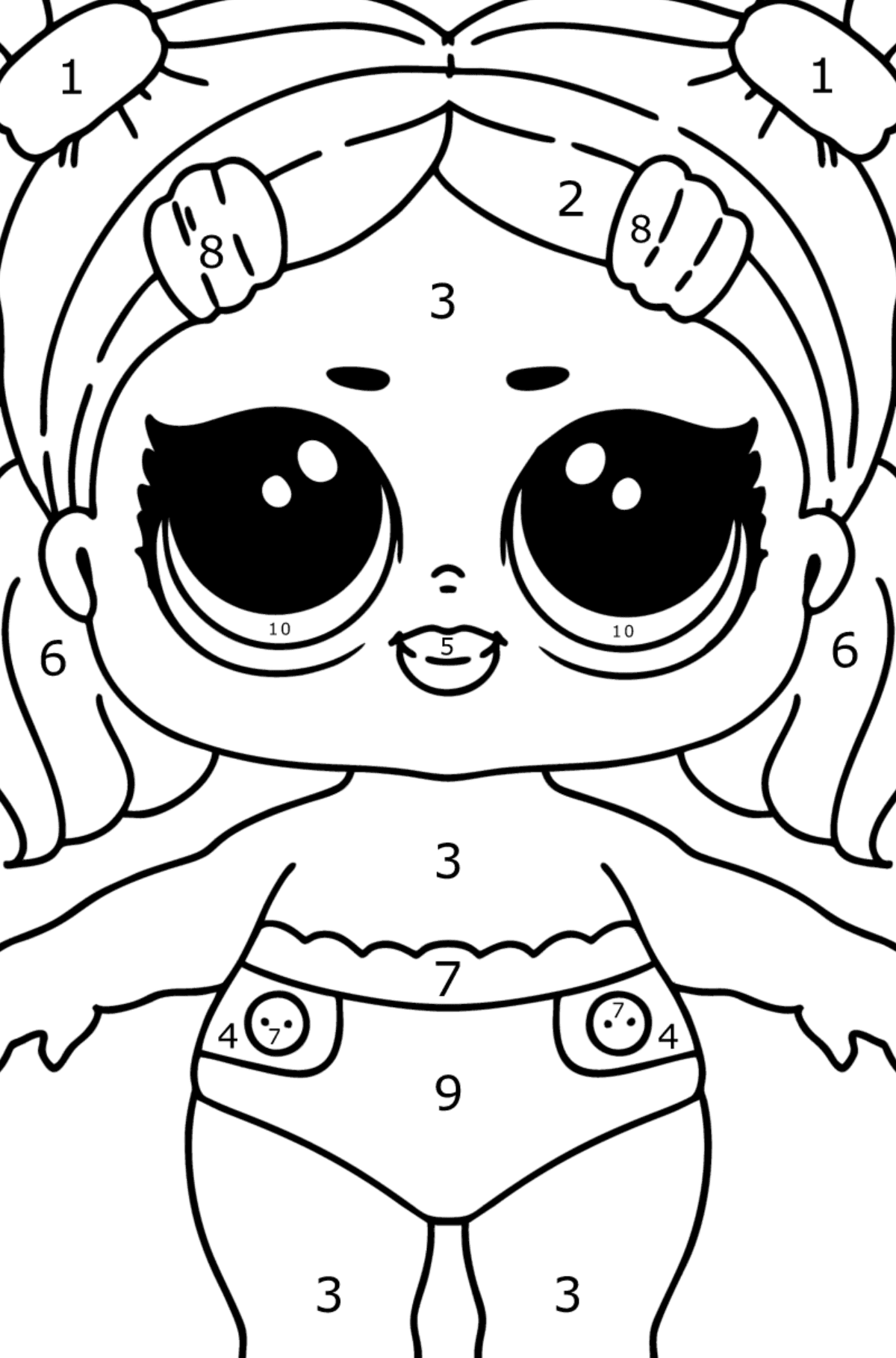 Coloring page LOL LIL Dusk - Coloring by Numbers for Kids