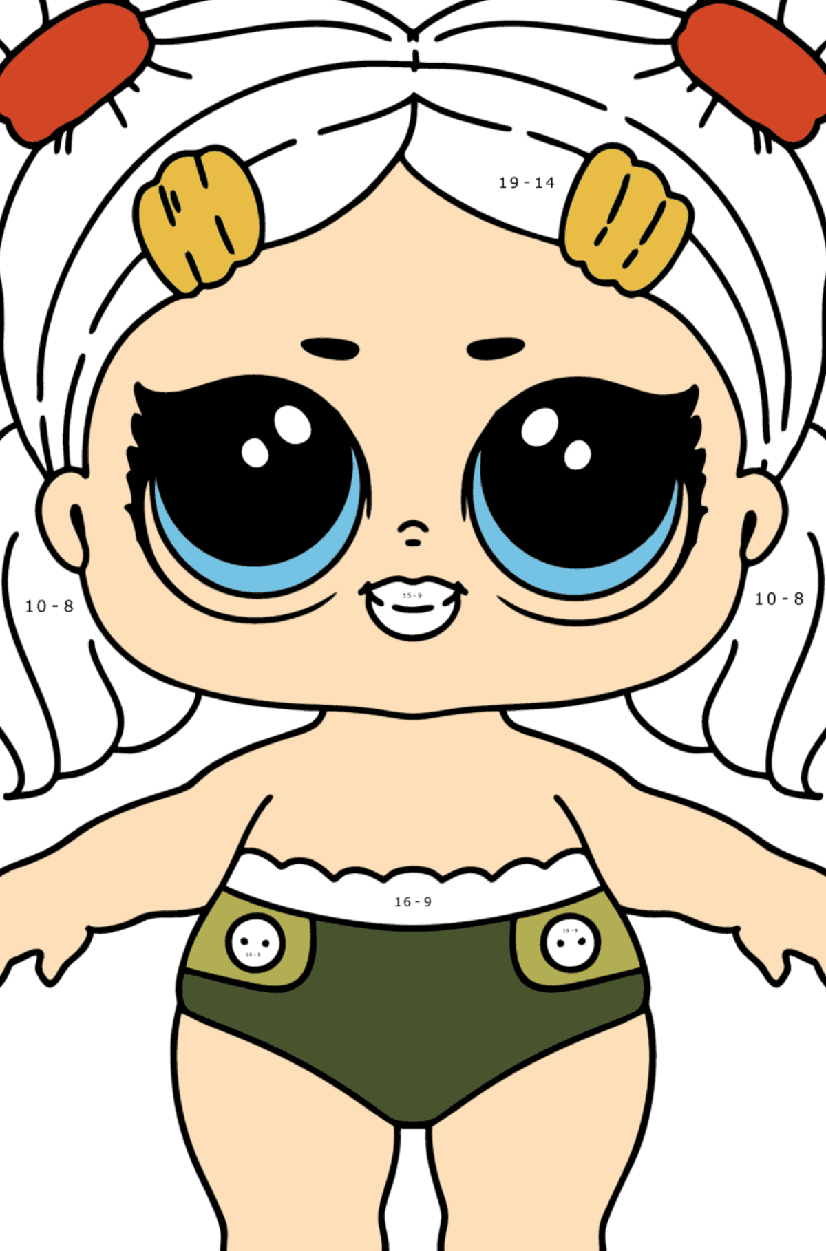 Omalovánka LOL Surprise LIL Dusk - Matematická Omalovánka - Odčítání pro děti