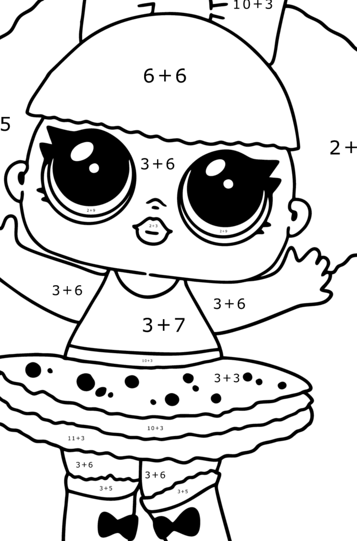 LOL Surprise Diva coloring page - Math Coloring - Addition for Kids