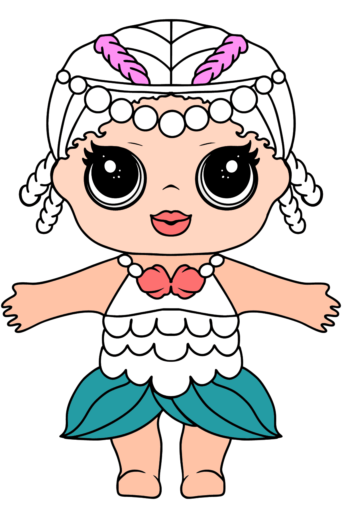 LOL Раскраска Кукла Merbaby (Русалочка) - Картинки для Детей