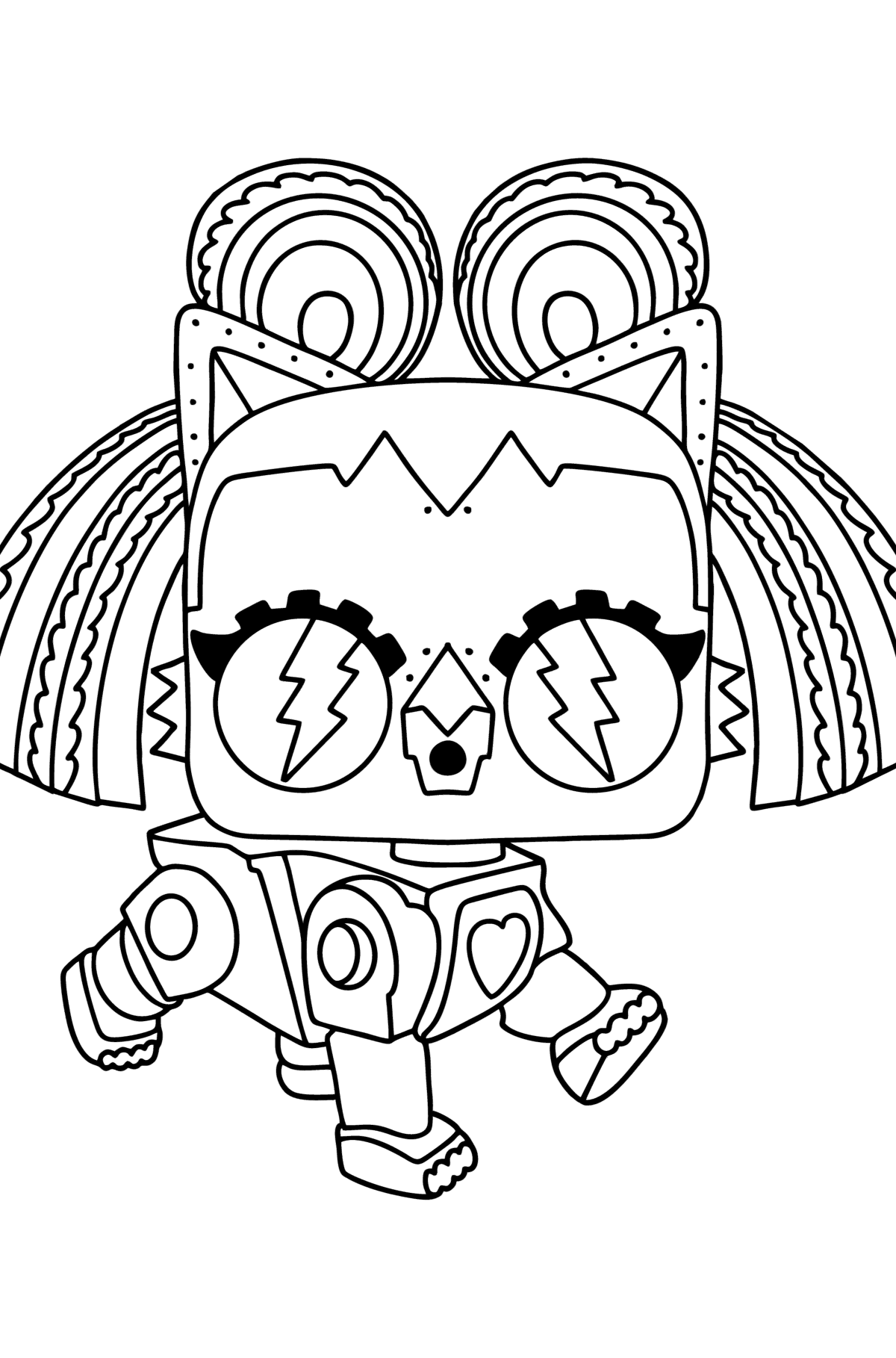 Tegning til fargelegging LOL Surprise Robo Kitty - Tegninger til fargelegging for barn