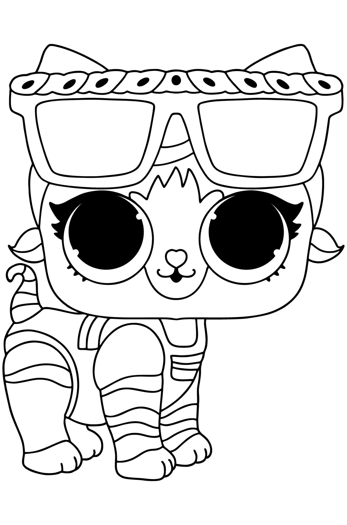 Tegning til farvning LOL Surprise Shorty Kitty - Tegninger til farvelægning for børn