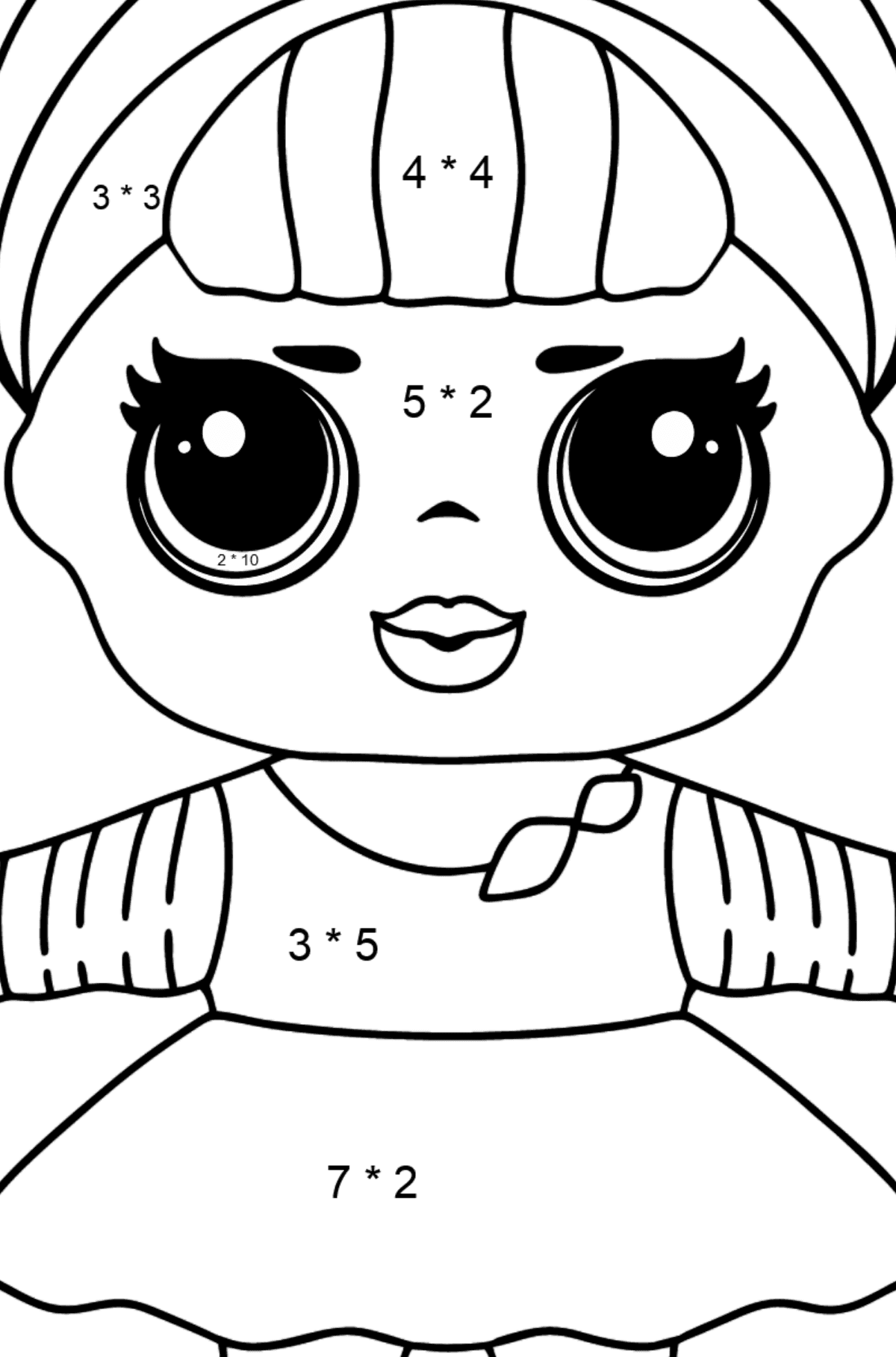 LOL Surprise Doll Sis Swing Coloring page - Math Coloring - Multiplication for Kids