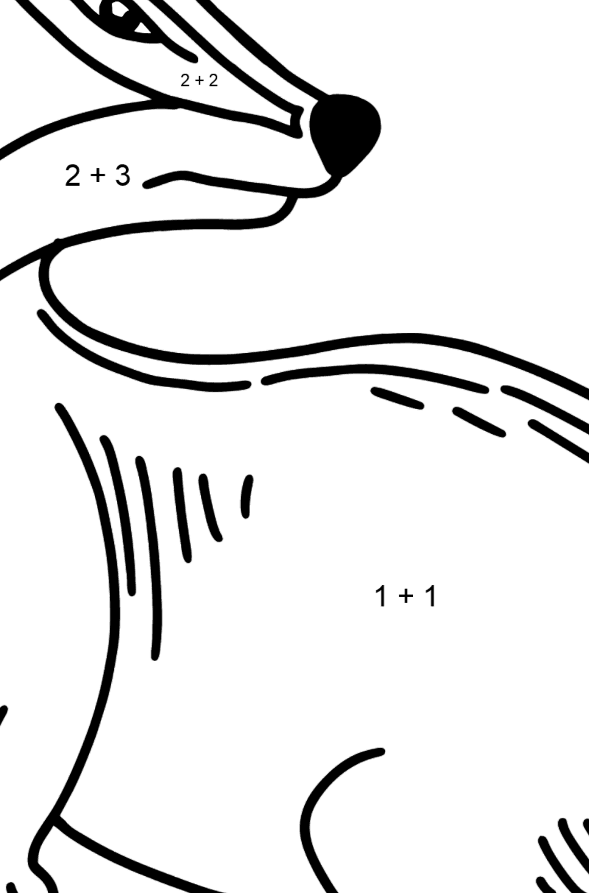 Badger coloring page - Math Coloring - Addition for Kids