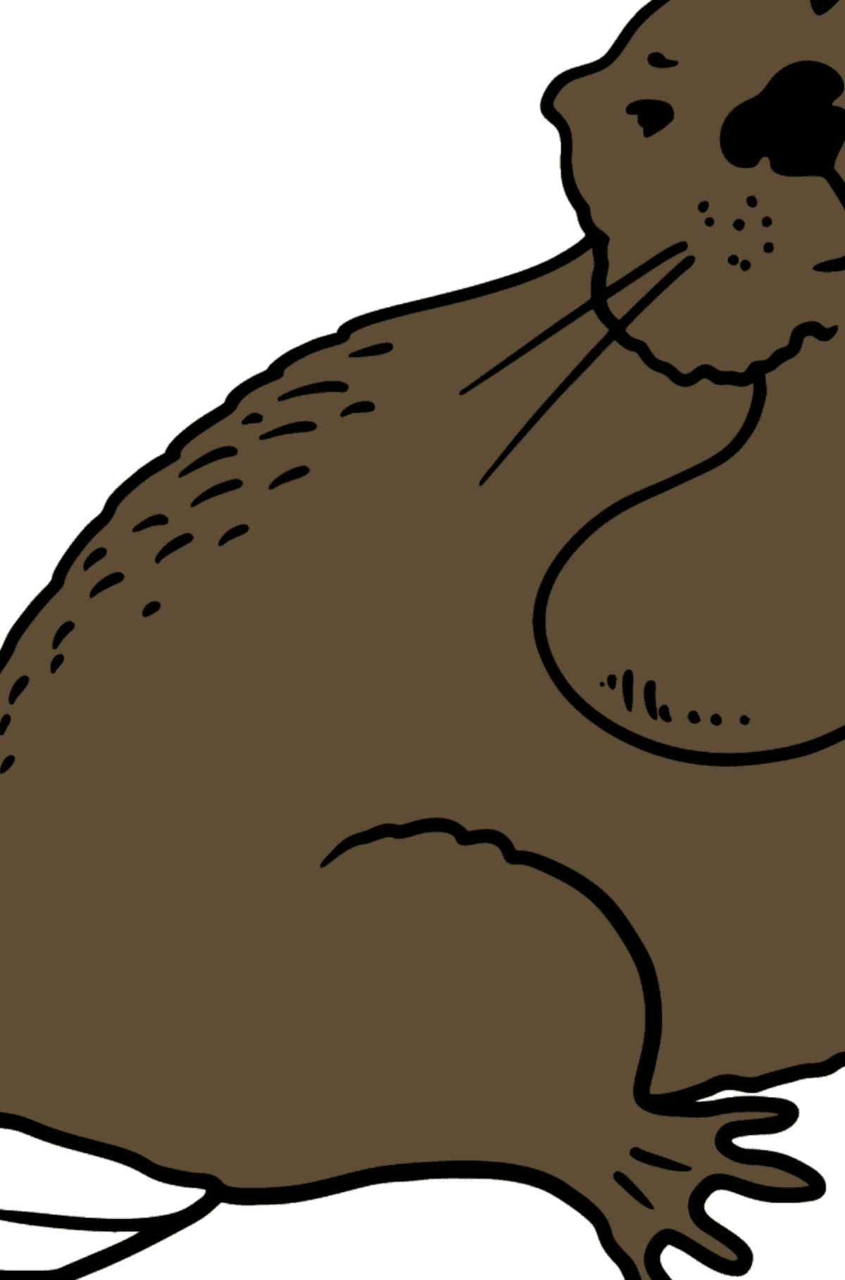 Desenho para colorir de castor - Colorir por Letras para Crianças