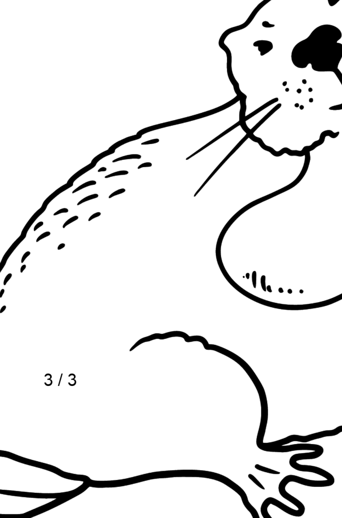 Beaver coloring page - Math Coloring - Division for Kids
