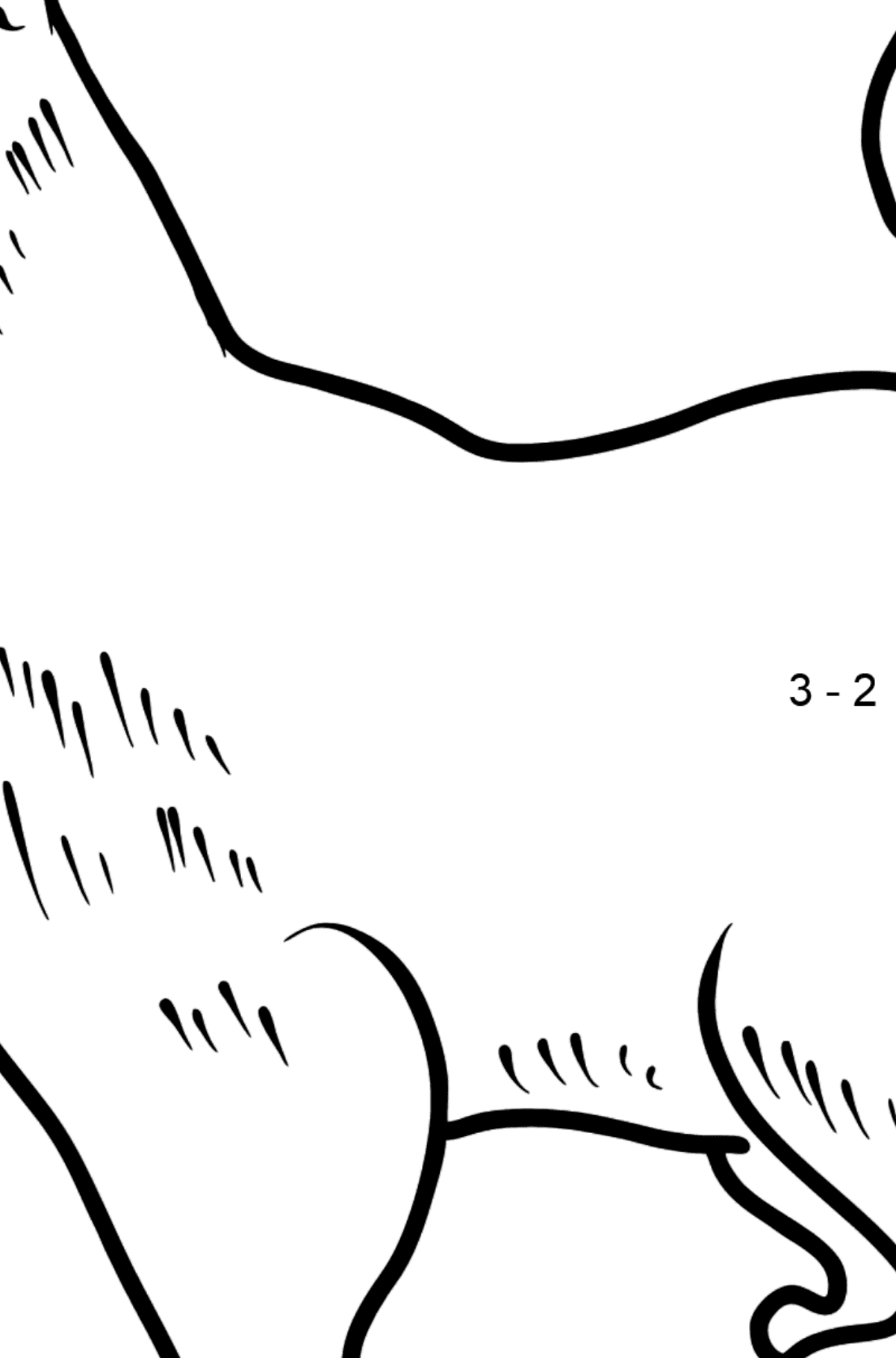 Cat coloring page - Math Coloring - Subtraction for Kids