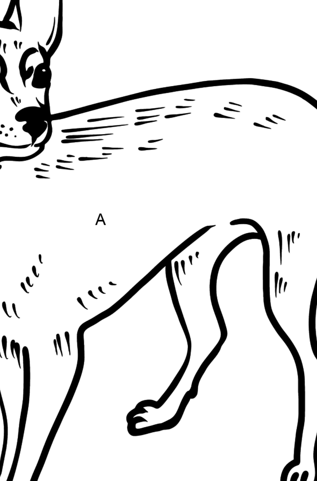 Dog coloring page - Coloring by Letters for Kids