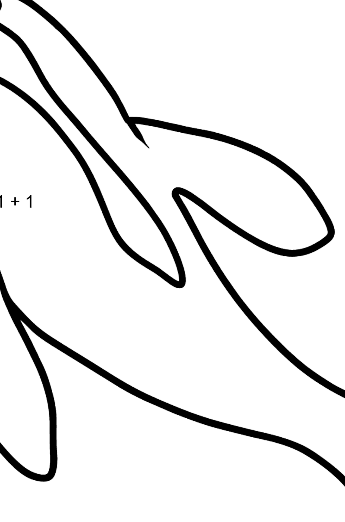 Dolphin coloring page - Math Coloring - Addition for Kids