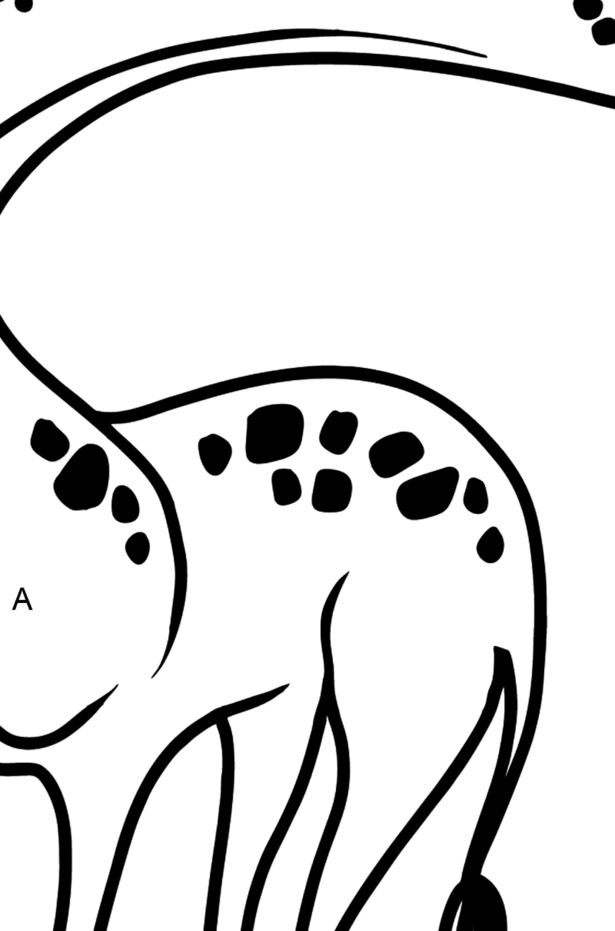 Dibujo de jirafa para colorear - Colorear por Letras para Niños
