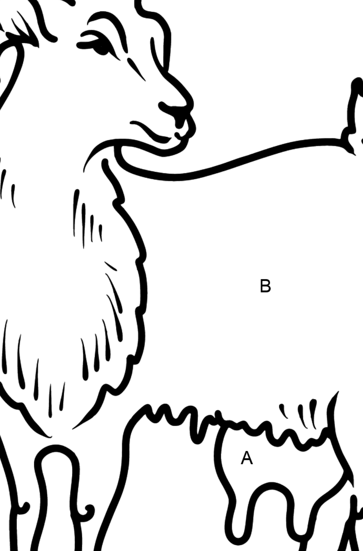 Goat coloring page - Coloring by Letters for Kids