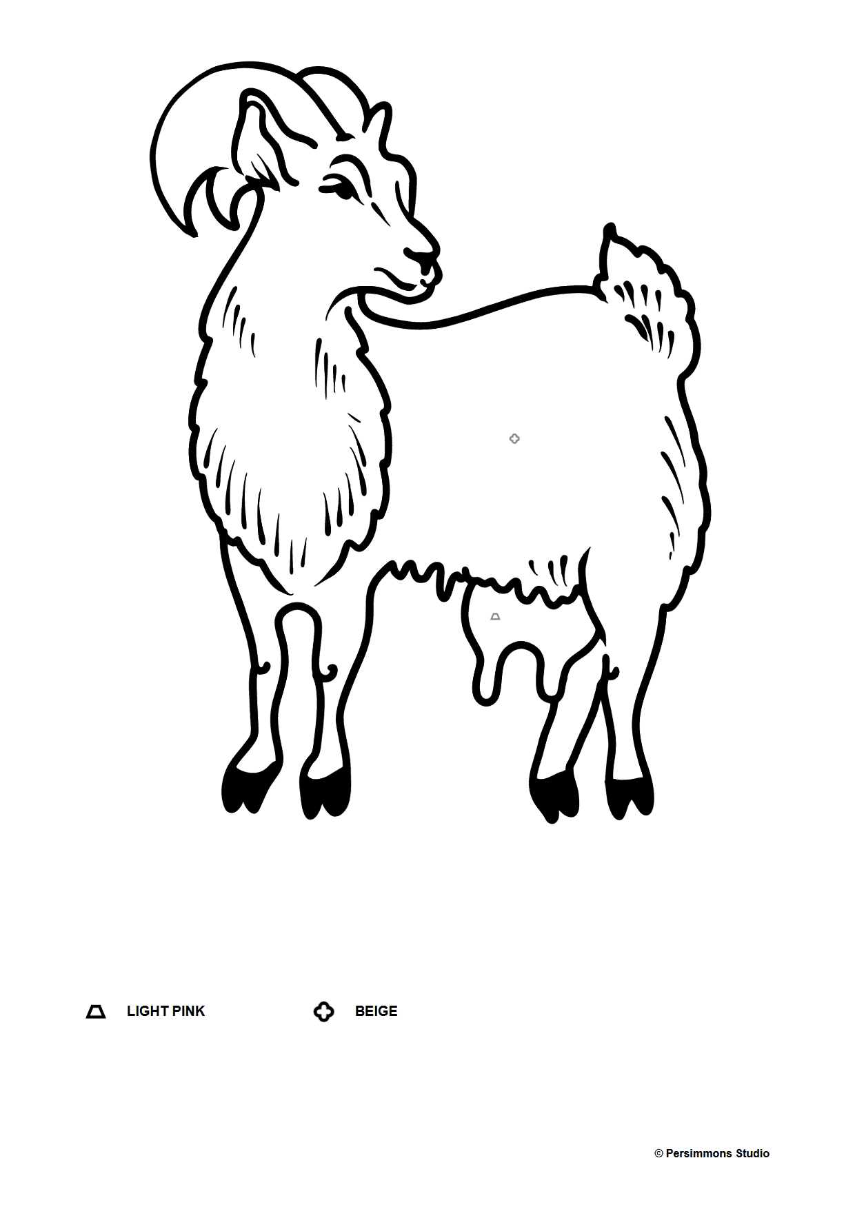 Goat coloring page color online for free 
