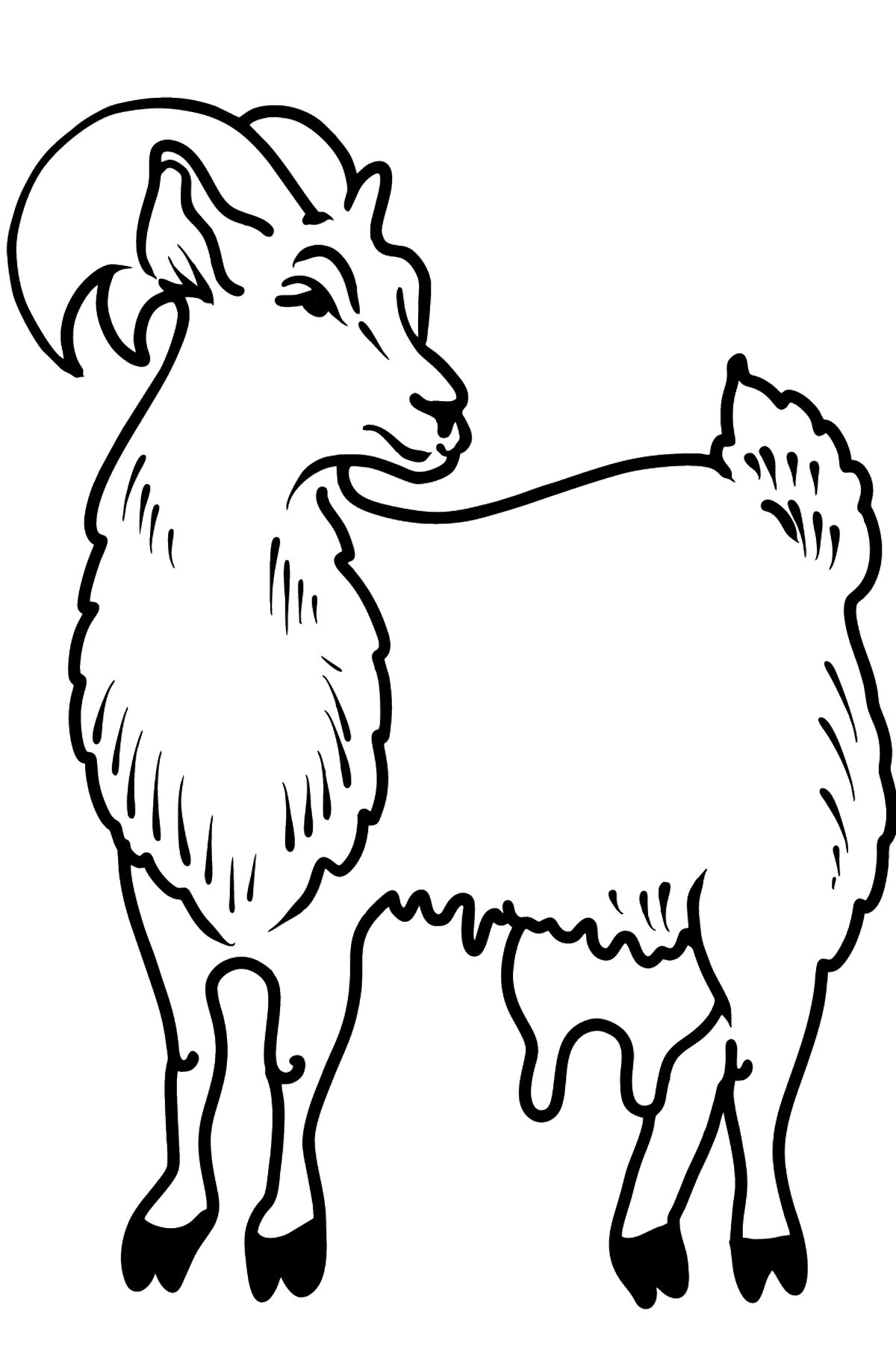Desen de colorat capră - Desene de colorat pentru copii