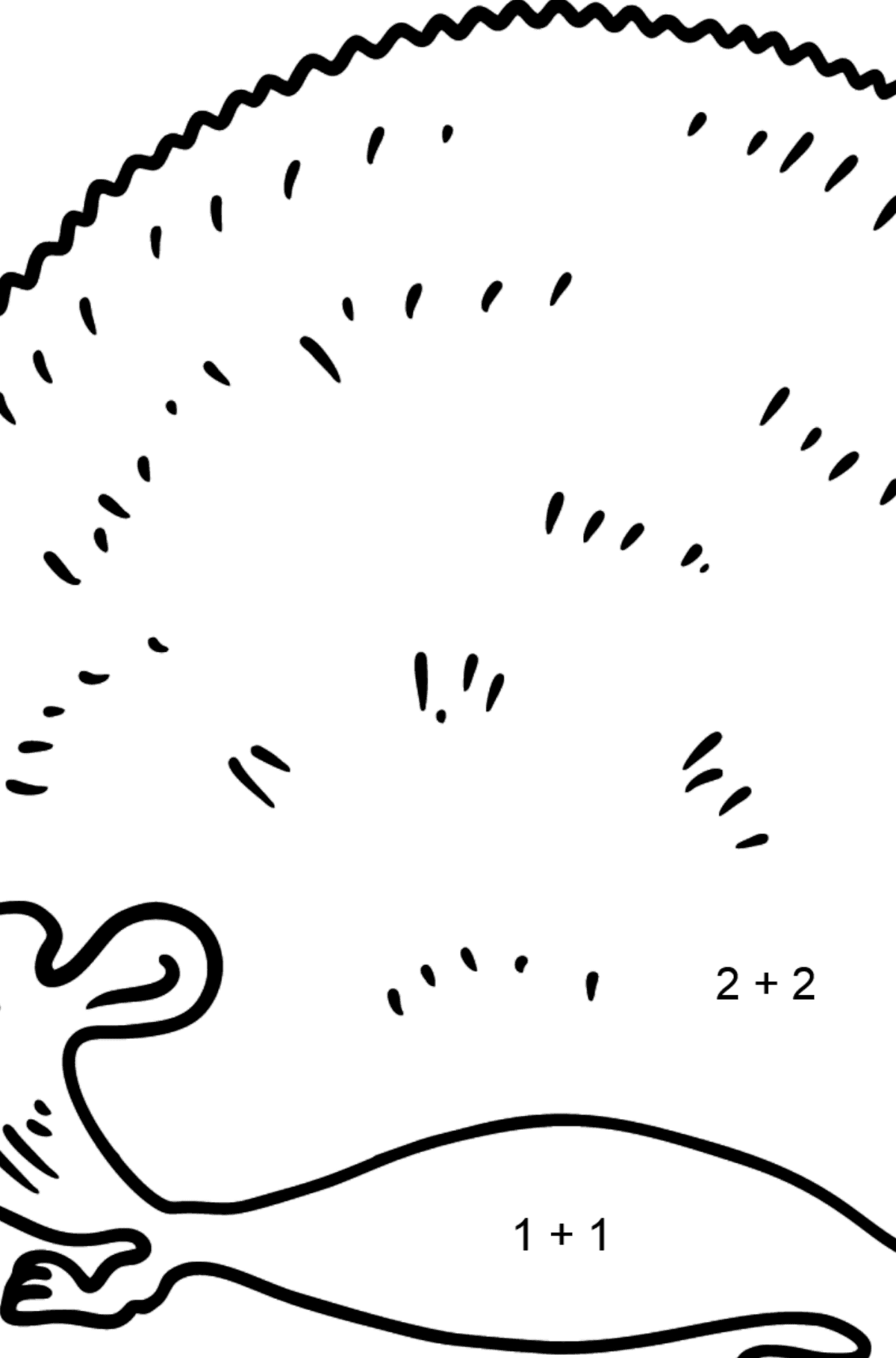 Hedgehog coloring page - Math Coloring - Addition for Kids