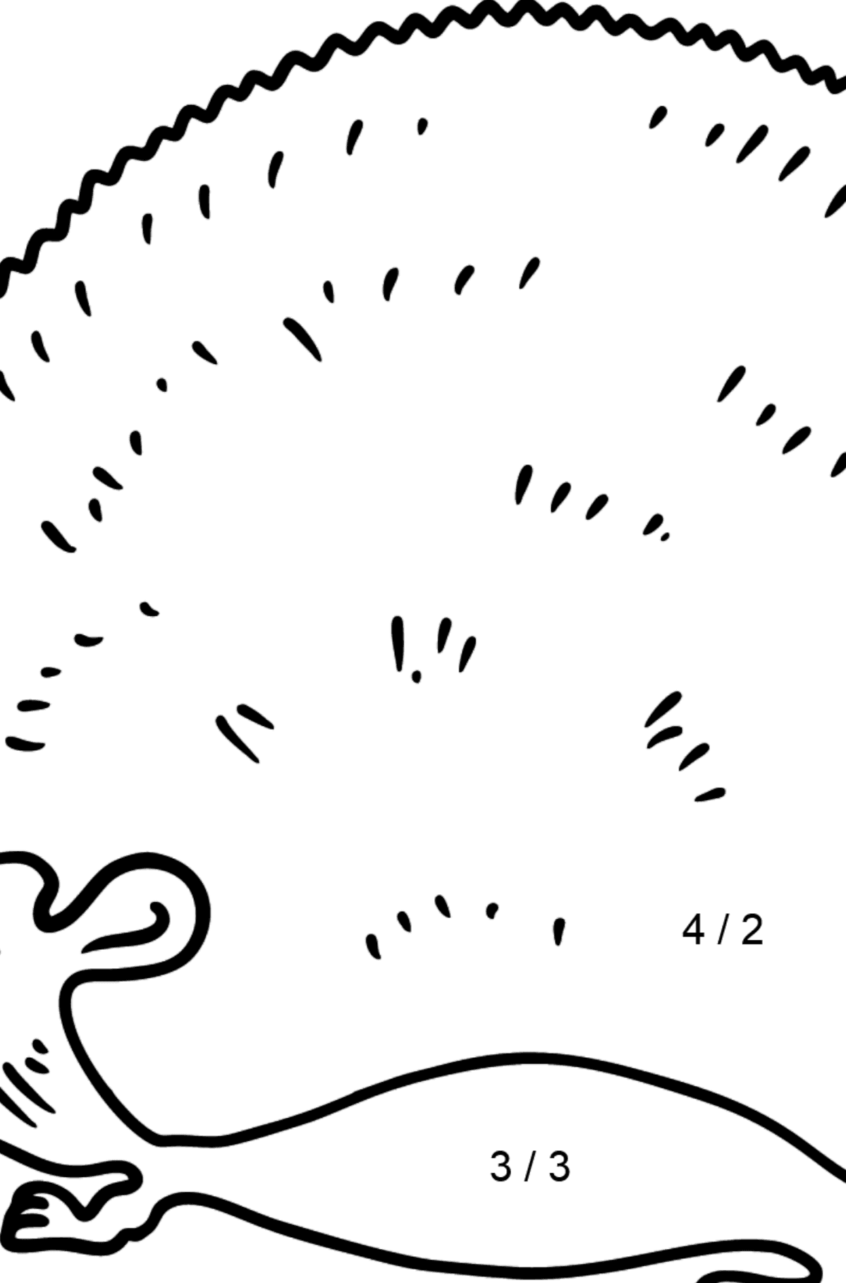 Hedgehog coloring page - Math Coloring - Division for Kids
