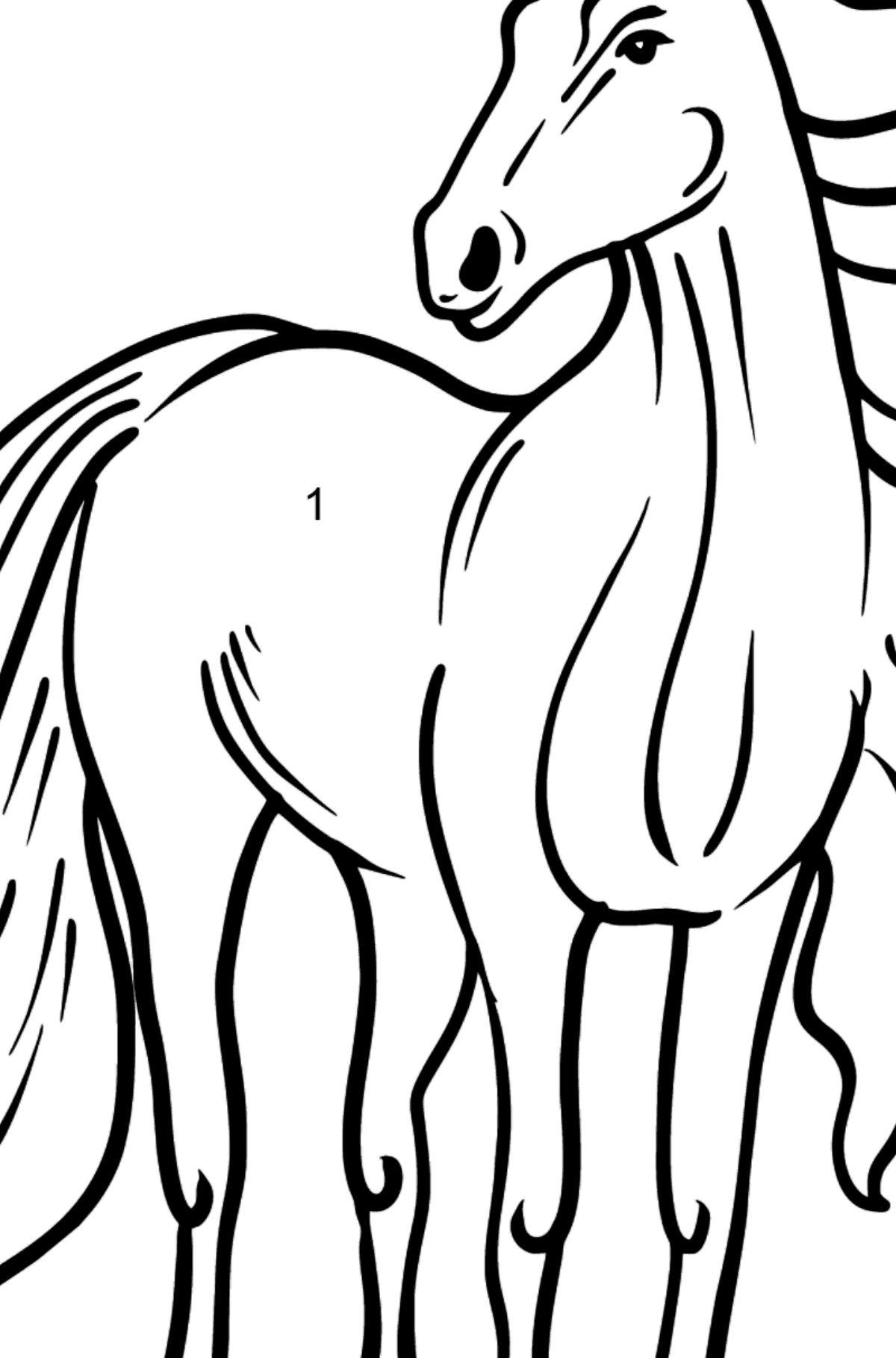Horse coloring page - Coloring by Numbers for Kids