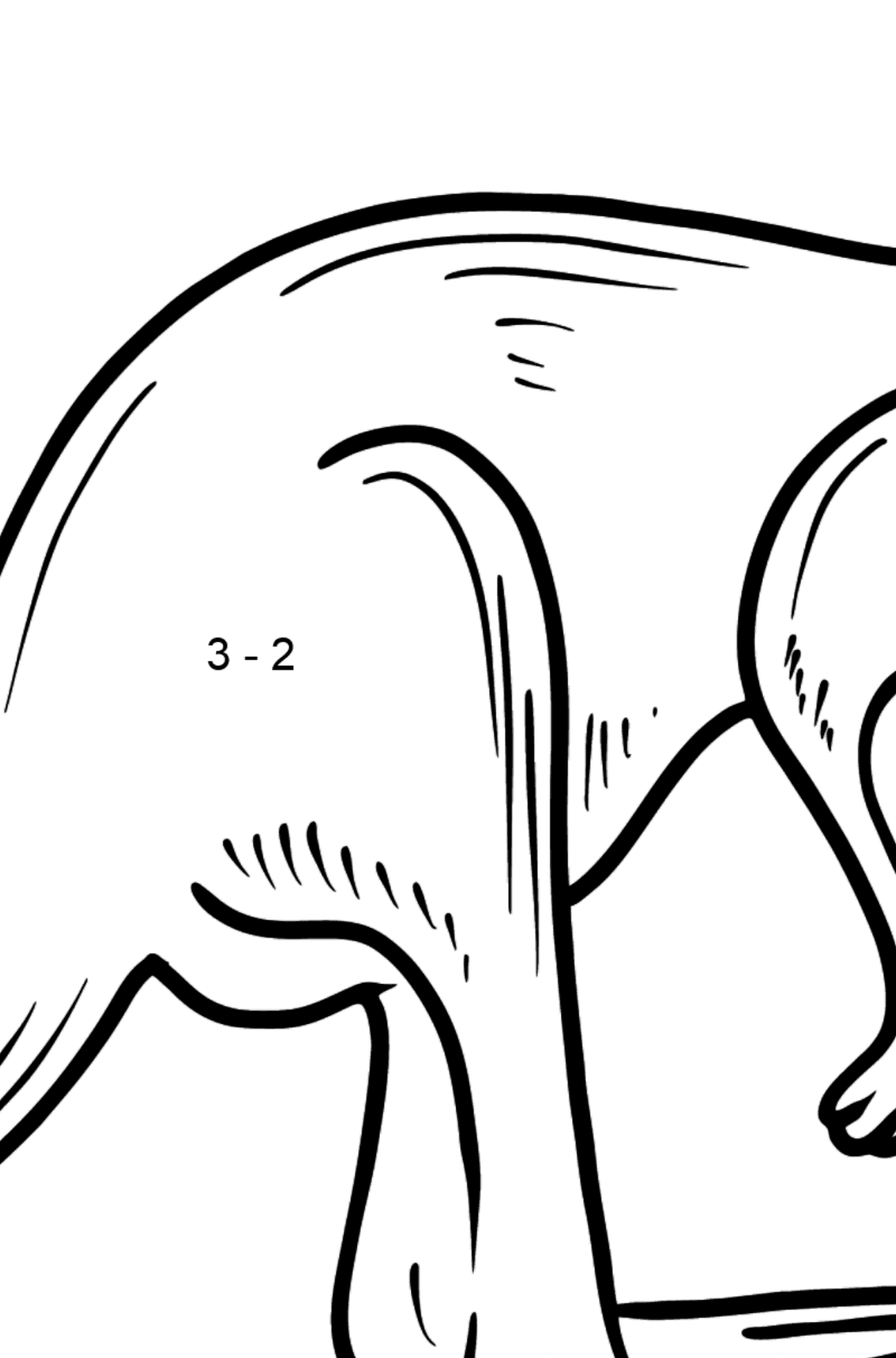Kangaroo coloring page - Math Coloring - Subtraction for Kids