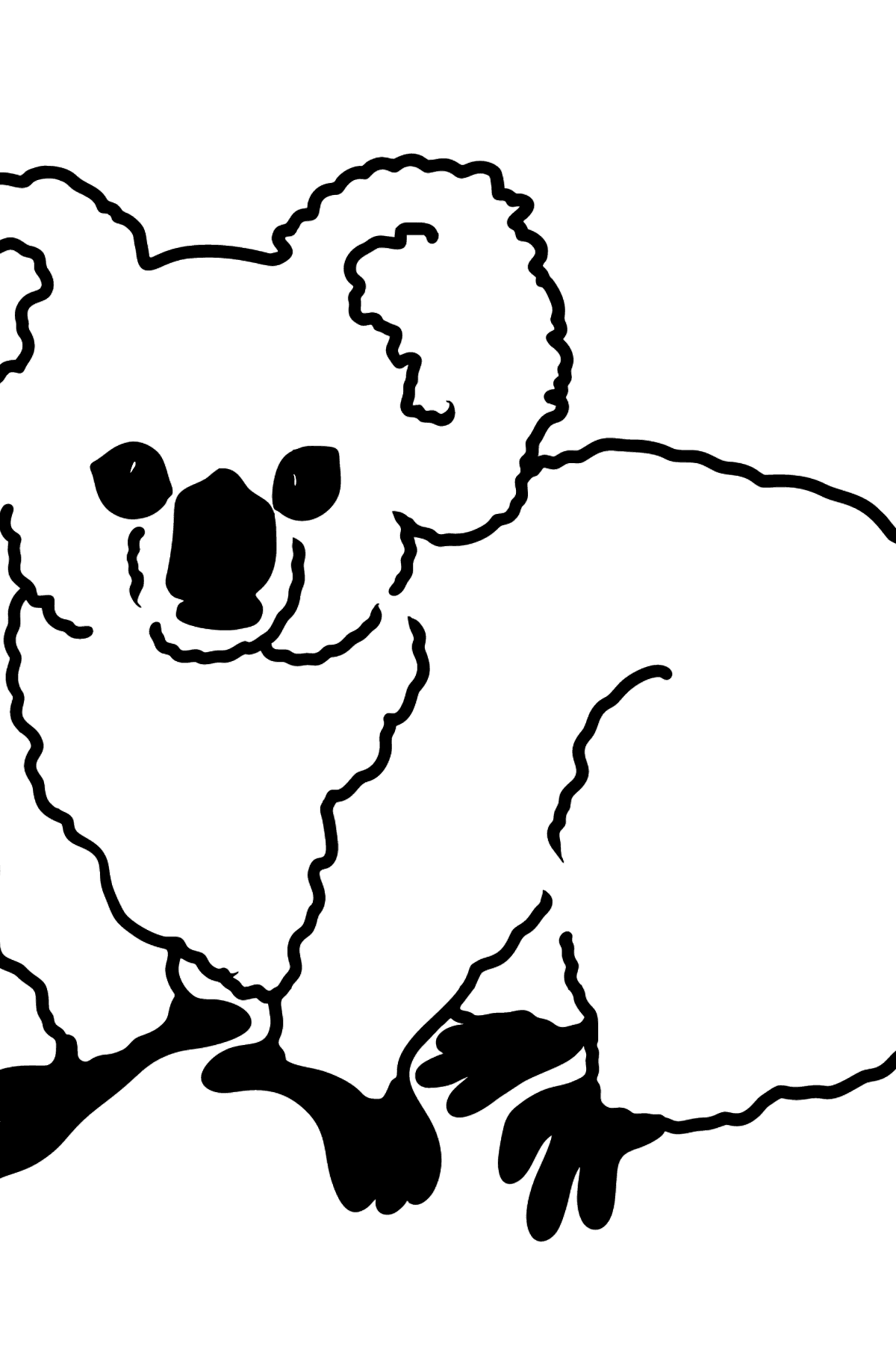 Tegning til fargelegging koala - Tegninger til fargelegging for barn