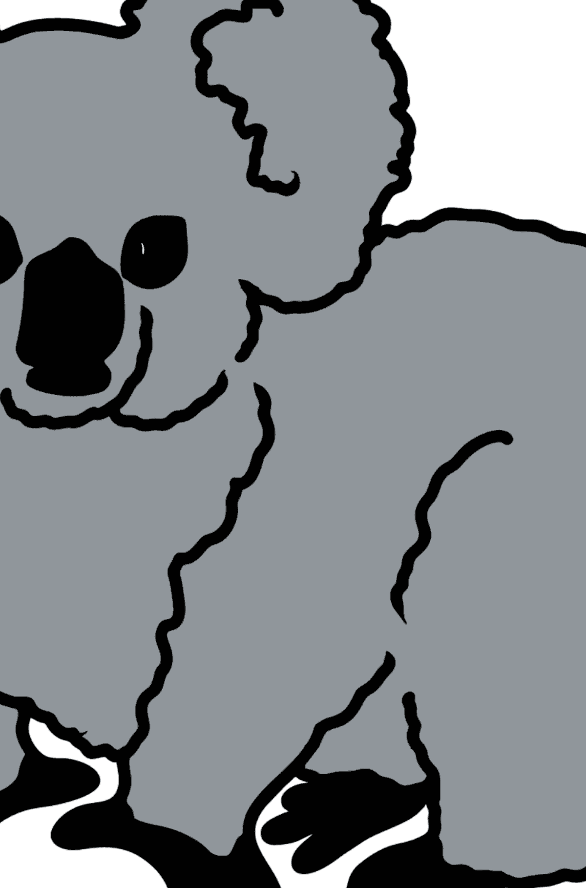Раскраска коала - На Деление для Детей