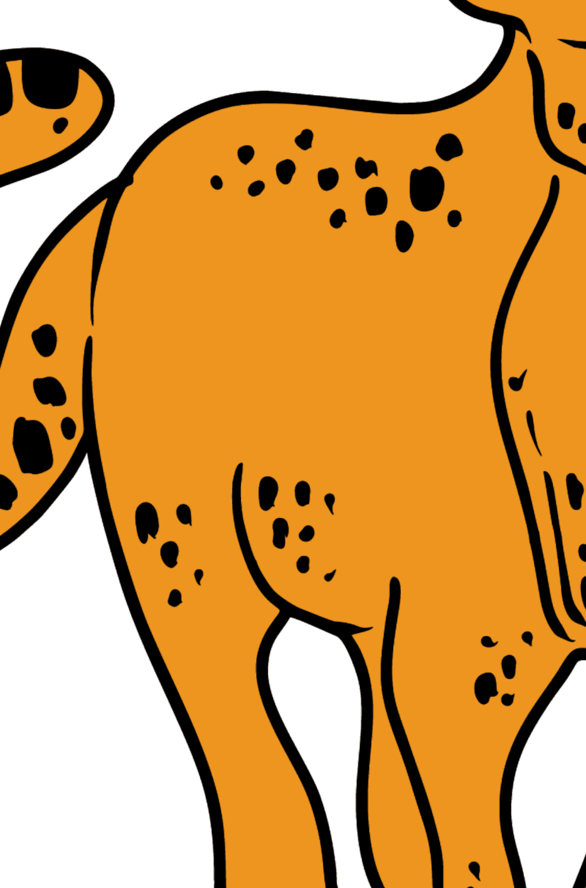 Leopard Ausmalbild - Ausmalen nach Buchstaben für Kinder