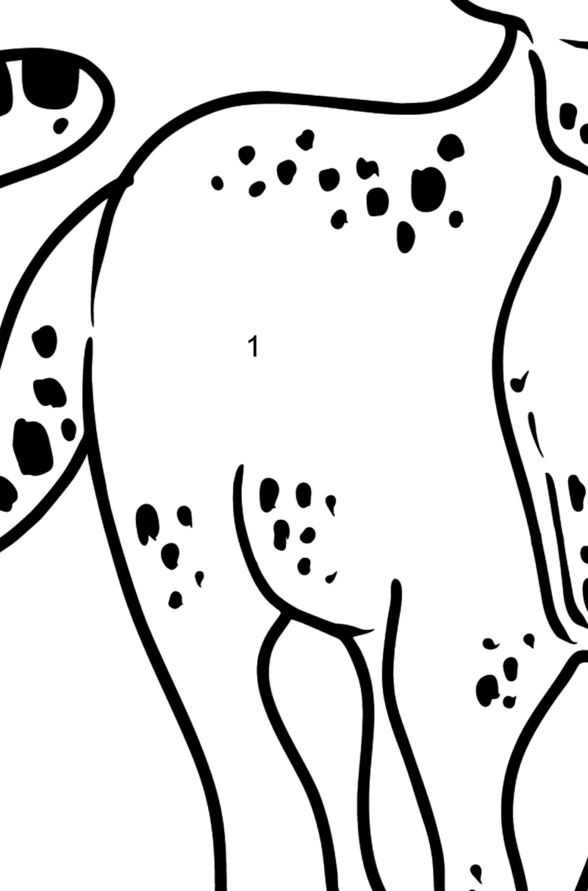 Leopard coloring page - Coloring by Numbers for Kids
