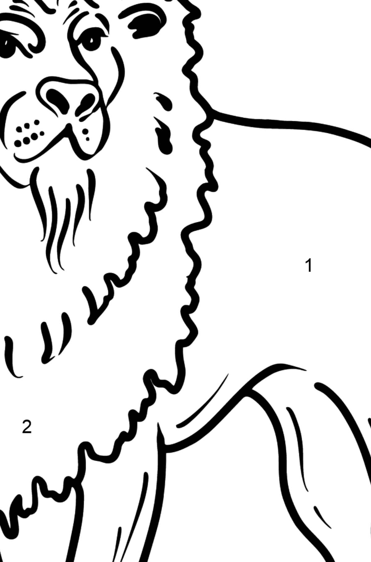 Lion coloring page - Coloring by Numbers for Kids