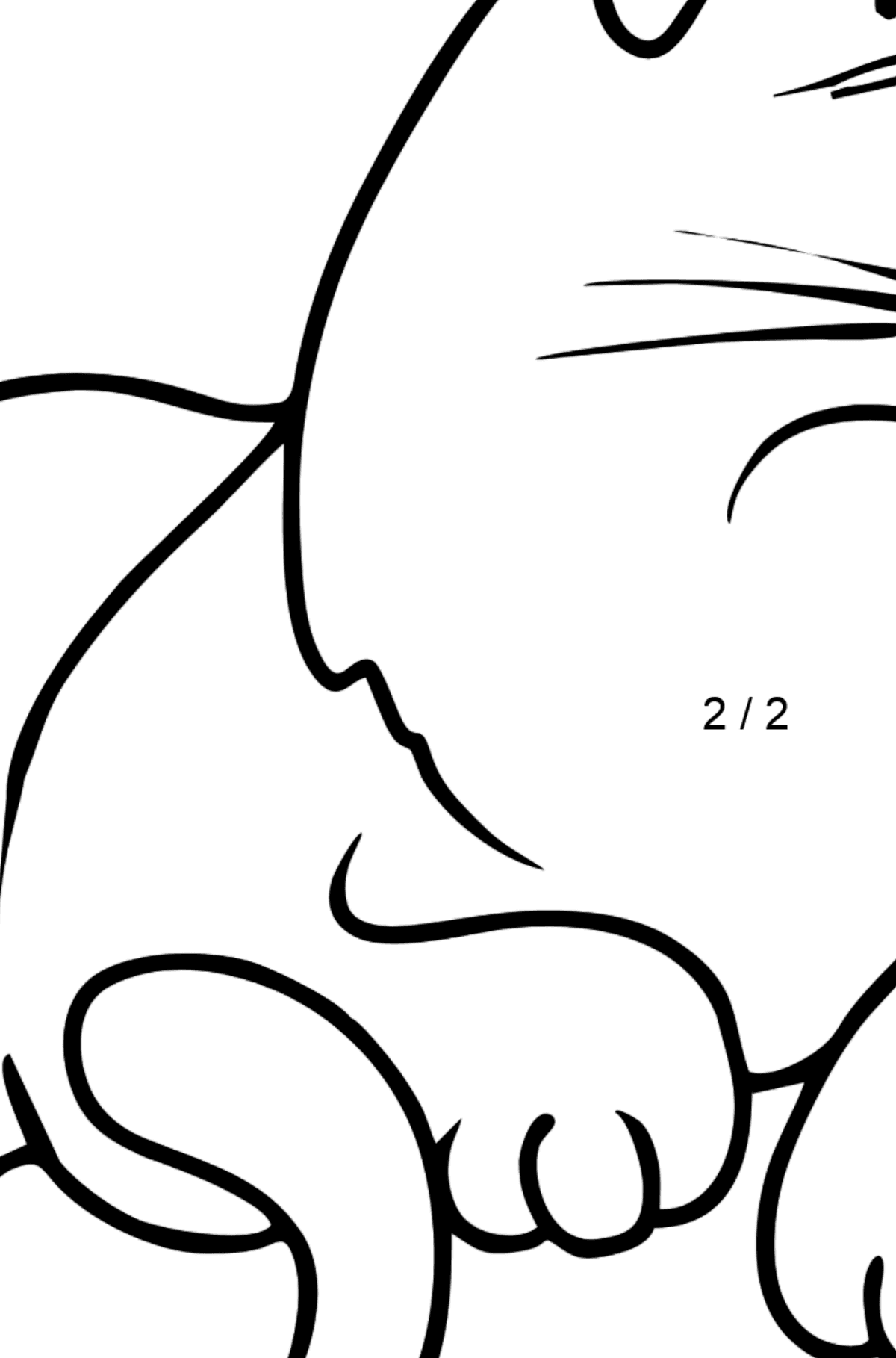 Panther coloring page - Math Coloring - Division for Kids