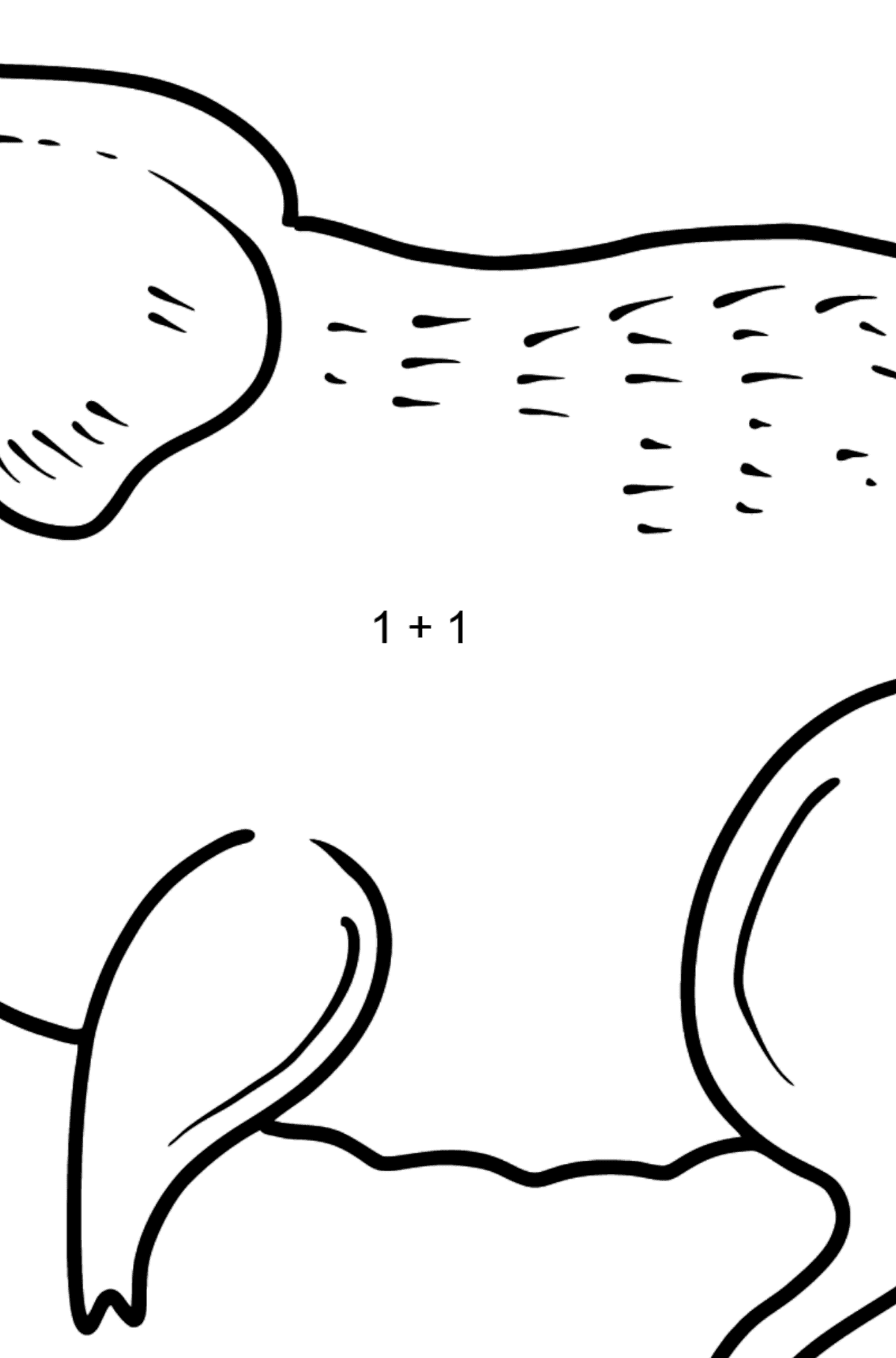 Розмальовка Свиня для малюків - Математична Розмальовка Додавання для дітей
