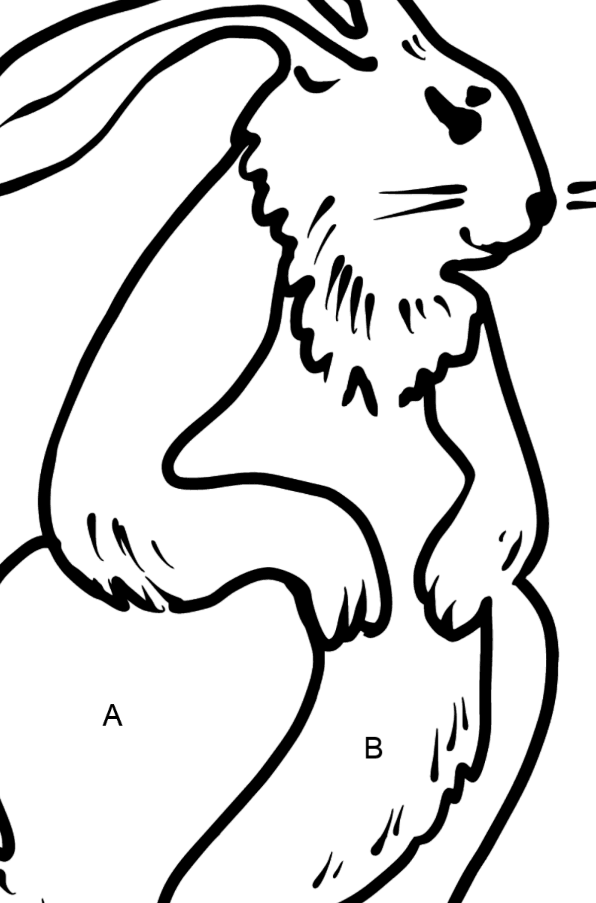 Rabbit coloring page - Coloring by Letters for Kids