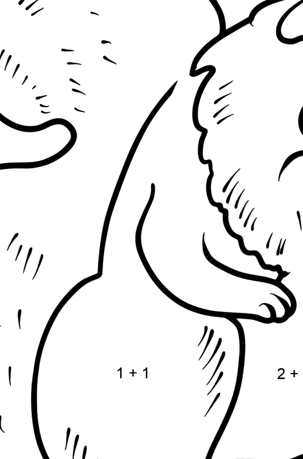 Squirrel coloring page - Math Coloring - Addition for Kids