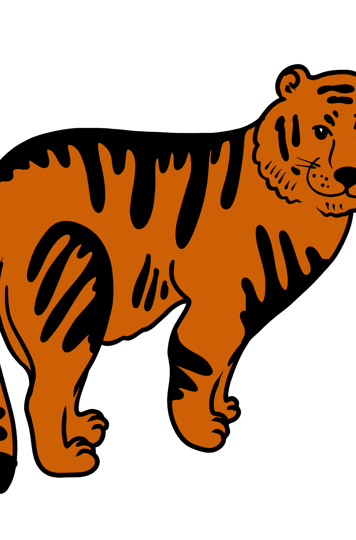 Desen de colorat tigru - Desene de colorat pentru copii
